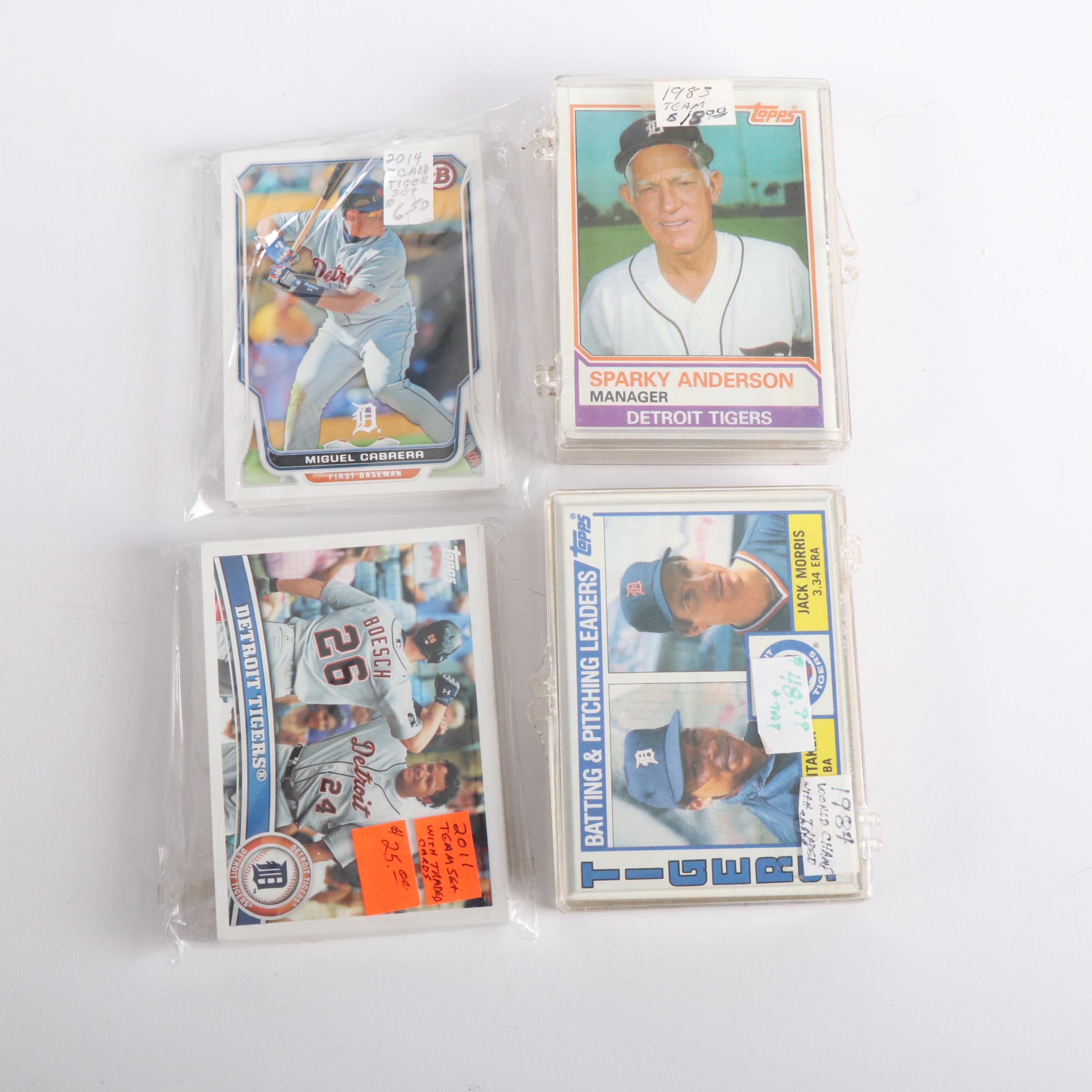 Sealed Topps Detroit Tigers Team Baseball Card Sets with More, 1970s-2010s