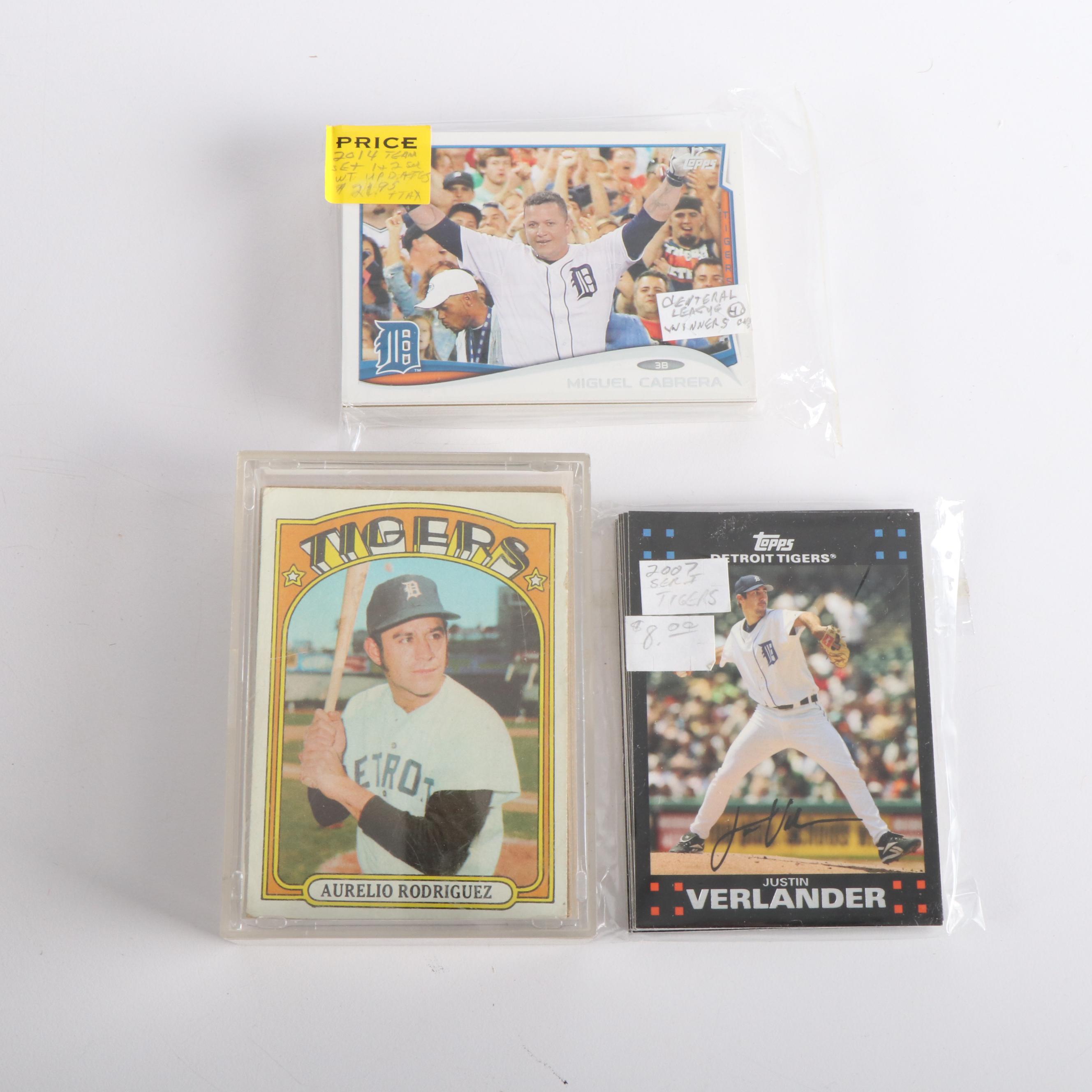 Sealed Topps Detroit Tigers Team Baseball Card Sets with More, 1970s-2010s
