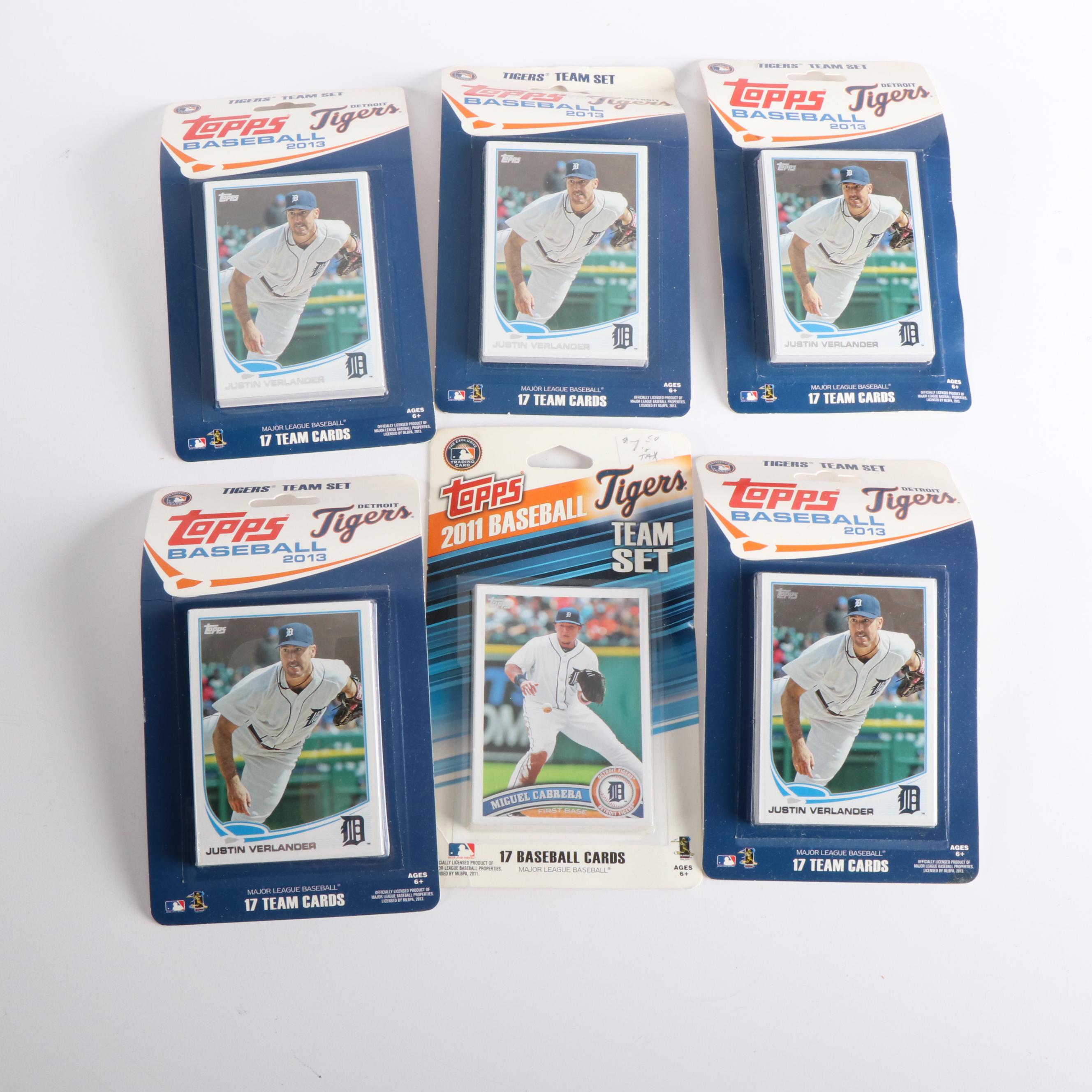 Sealed Topps Detroit Tigers Team Baseball Card Sets with More, 1970s-2010s