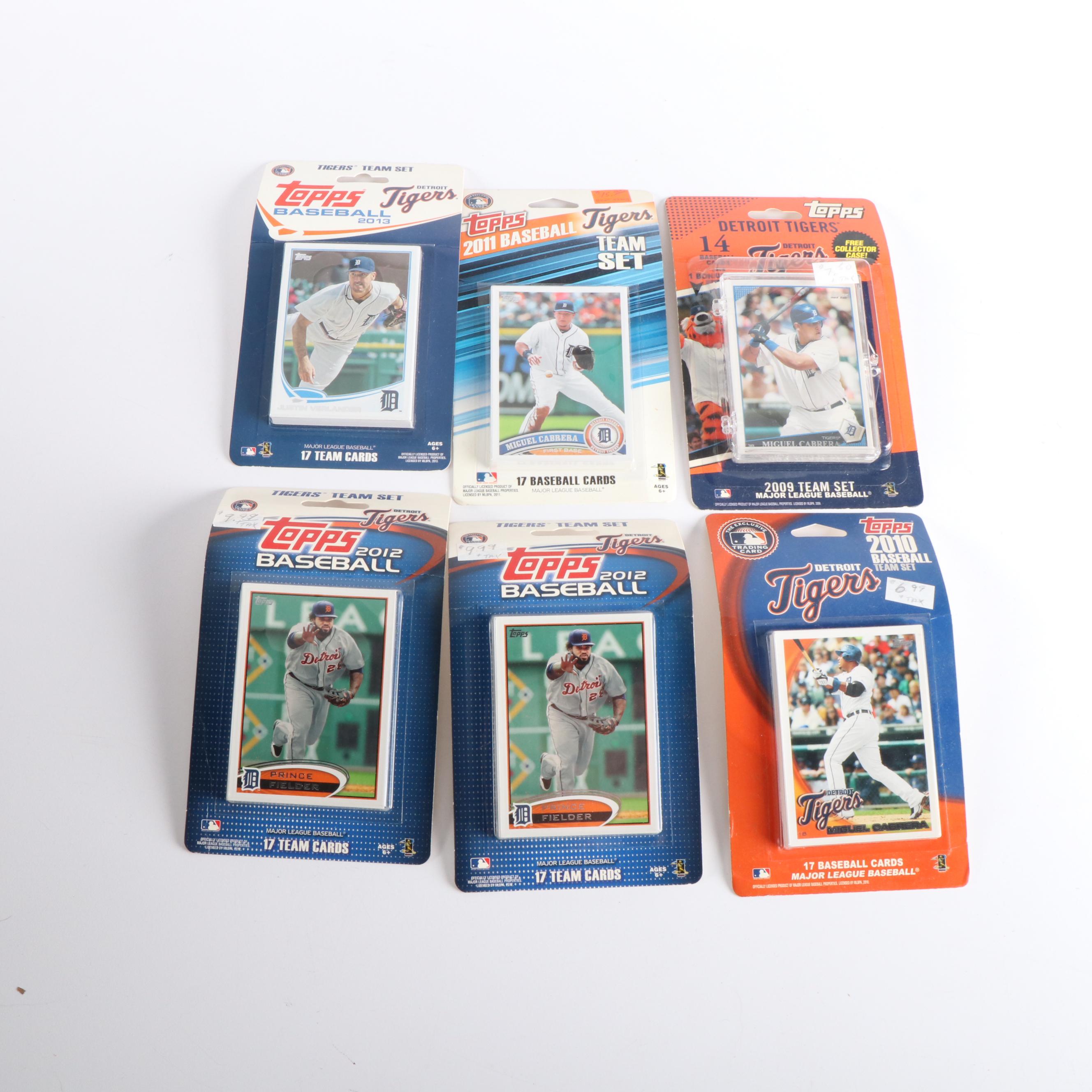 Sealed Topps Detroit Tigers Team Baseball Card Sets with More, 1970s-2010s