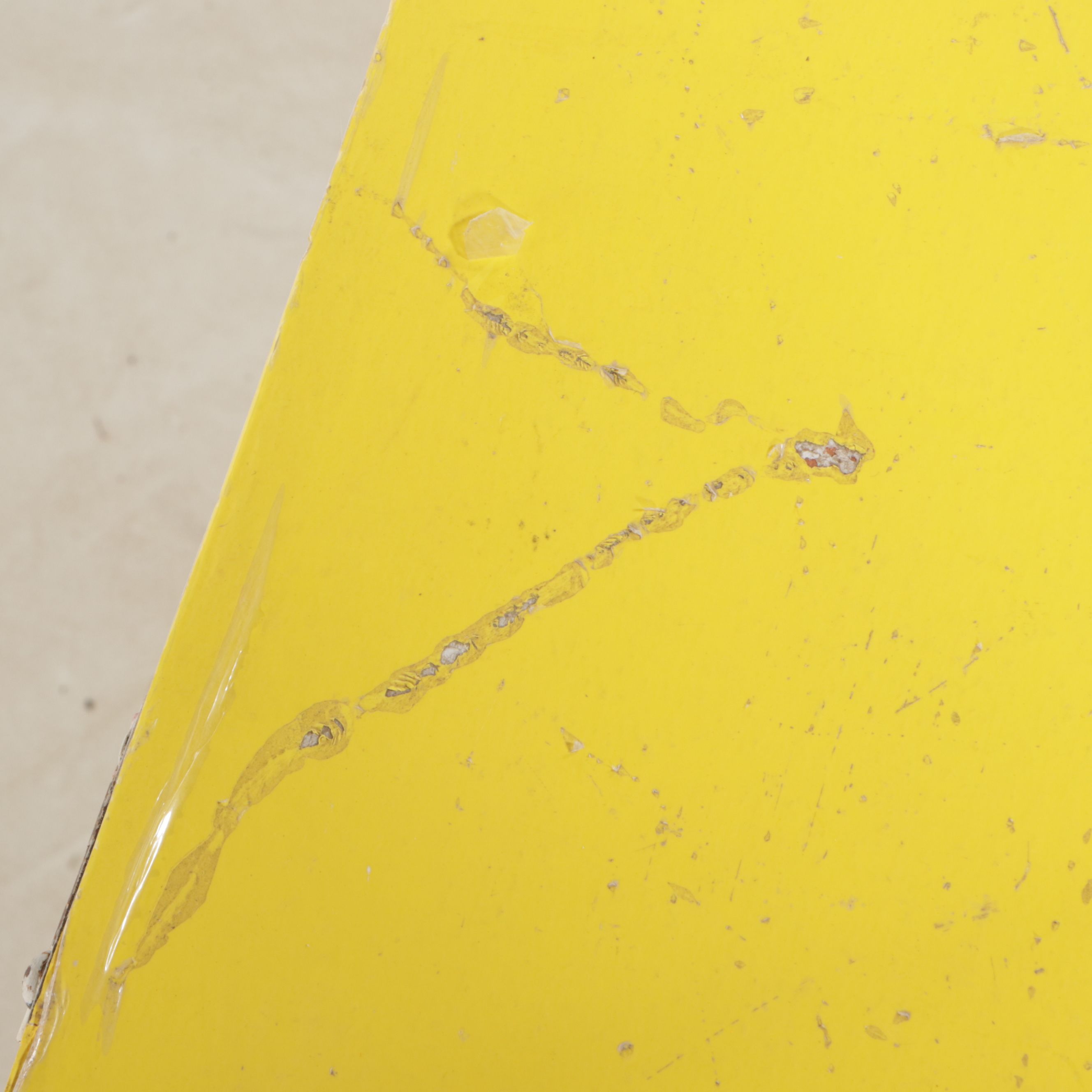 Vintage Yellow Painted Wooden Toy Chest