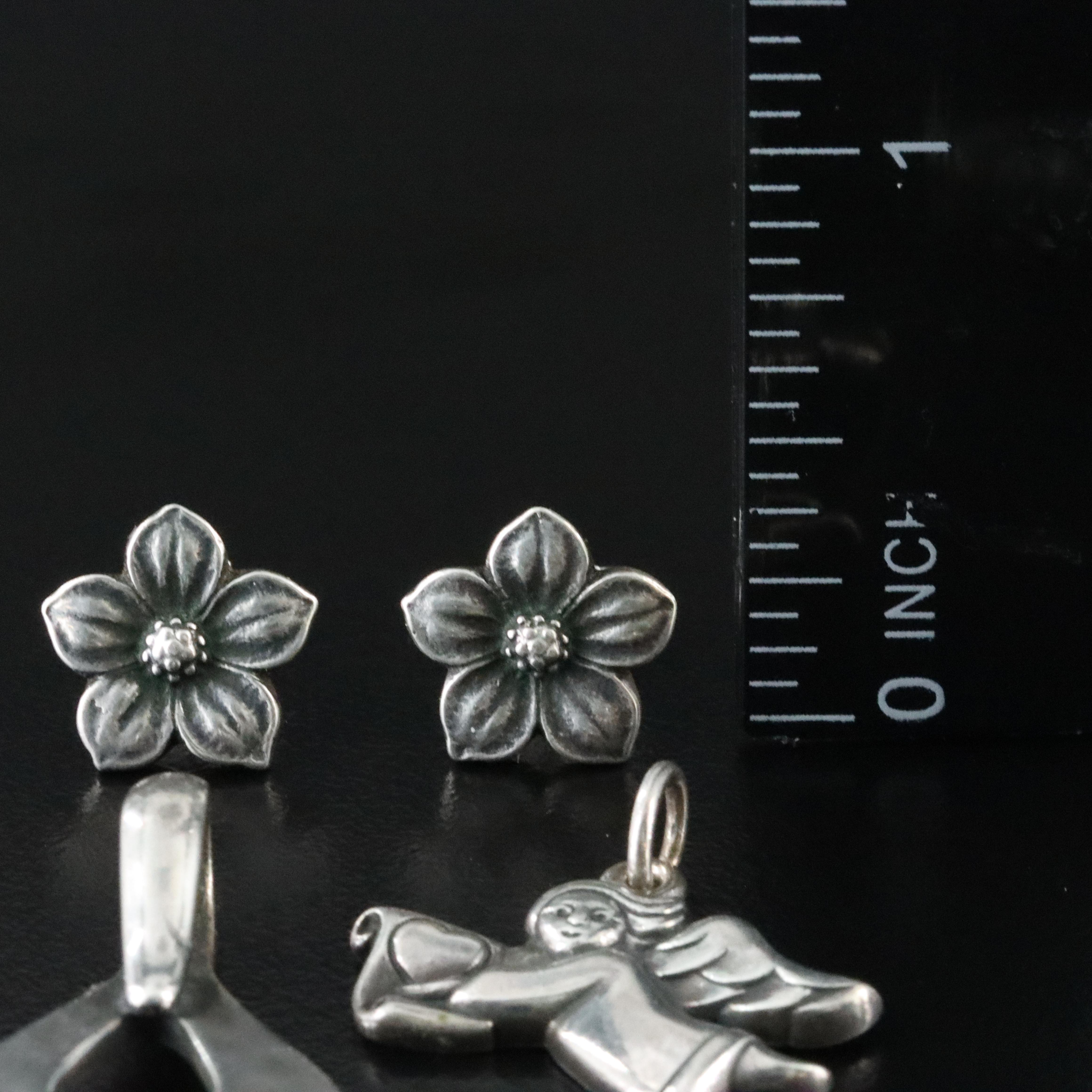 James Avery Sterling Amethyst Pendants and Earrings