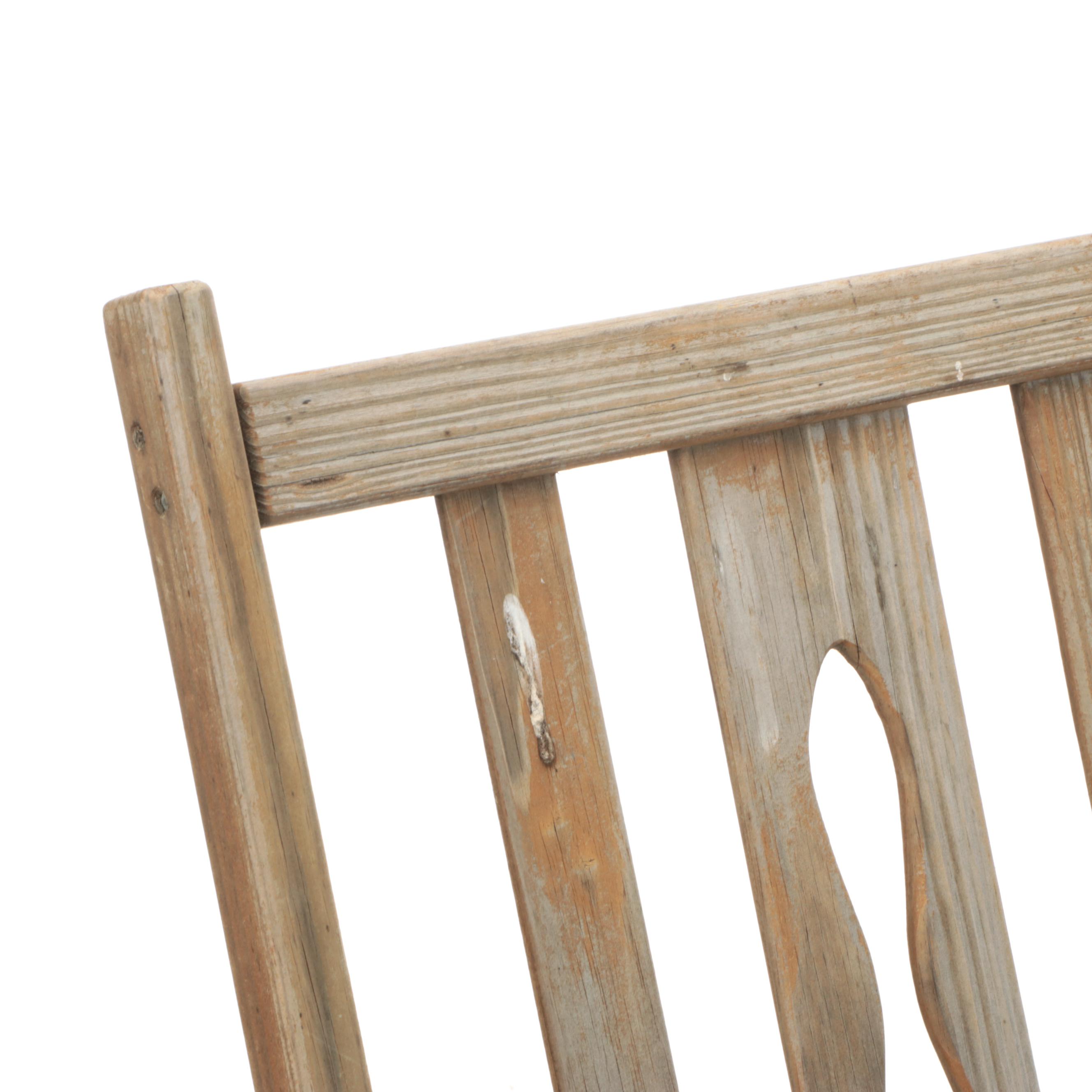 Slatted Wood Patio Rocking Chair