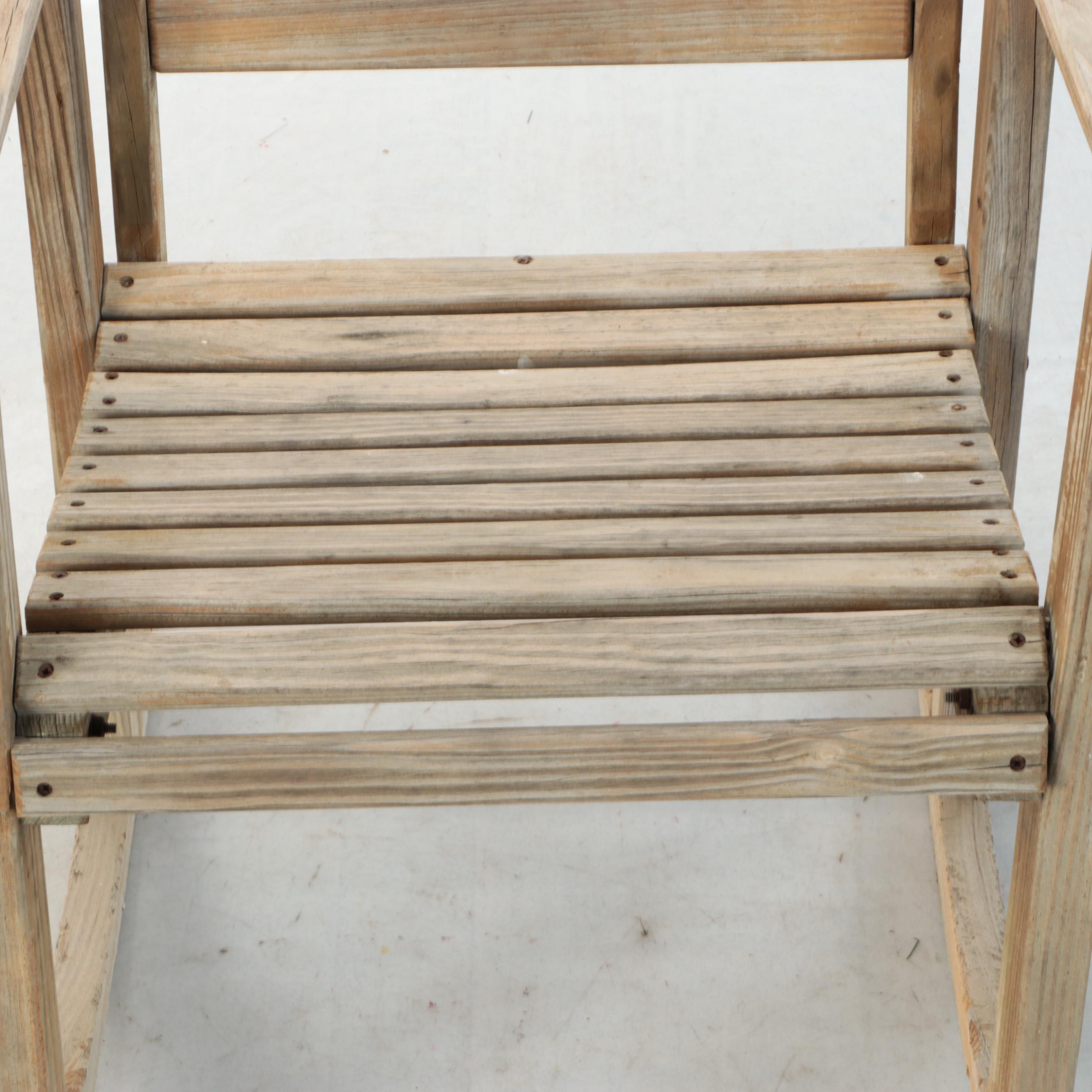 Slatted Wood Patio Rocking Chair