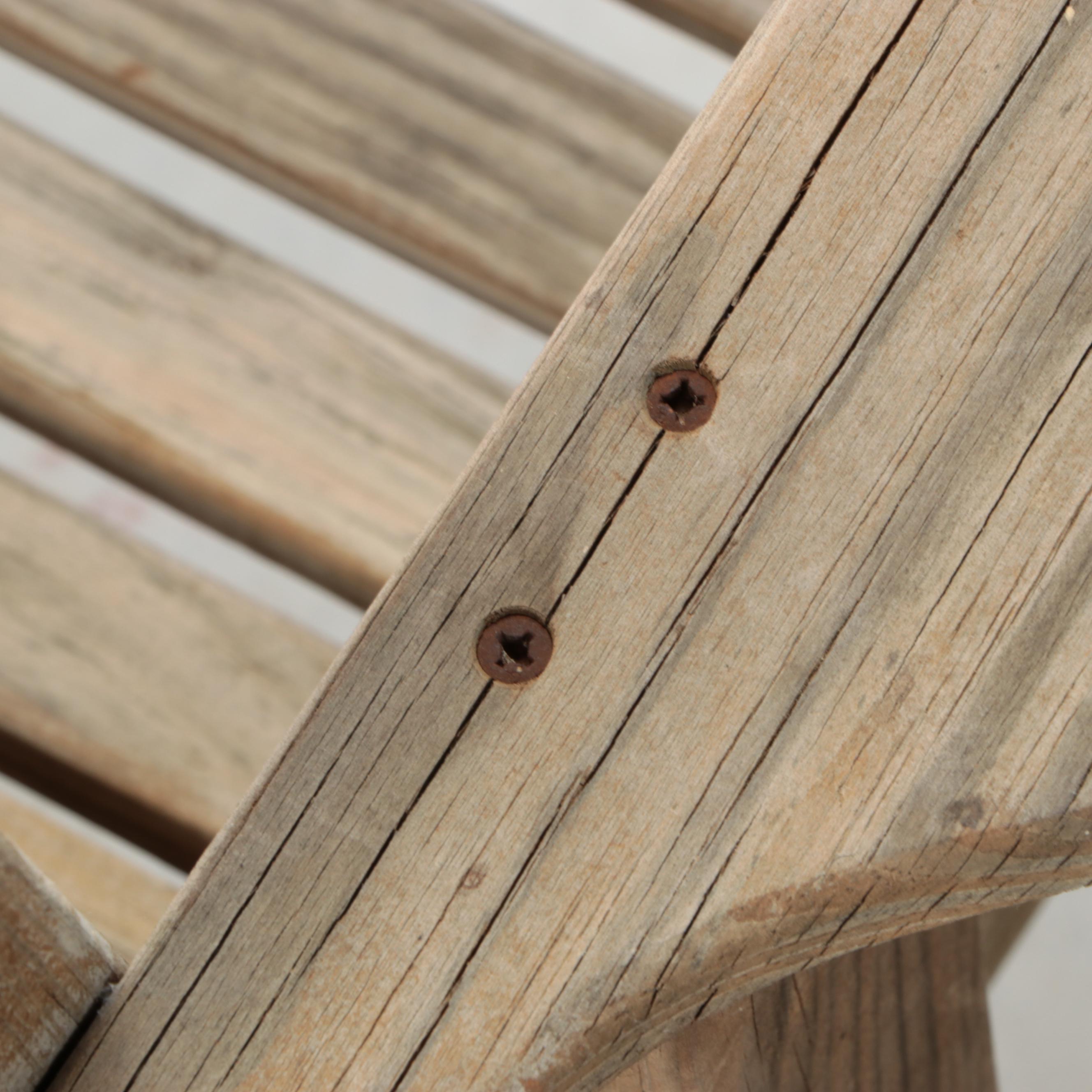 Slatted Wood Patio Rocking Chair