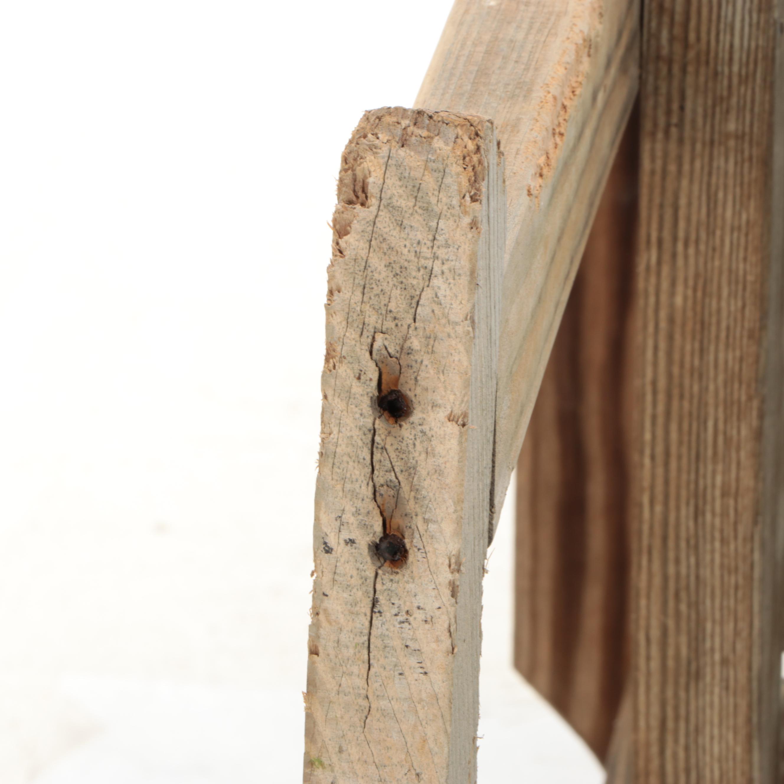 Slatted Wood Patio Rocking Chair