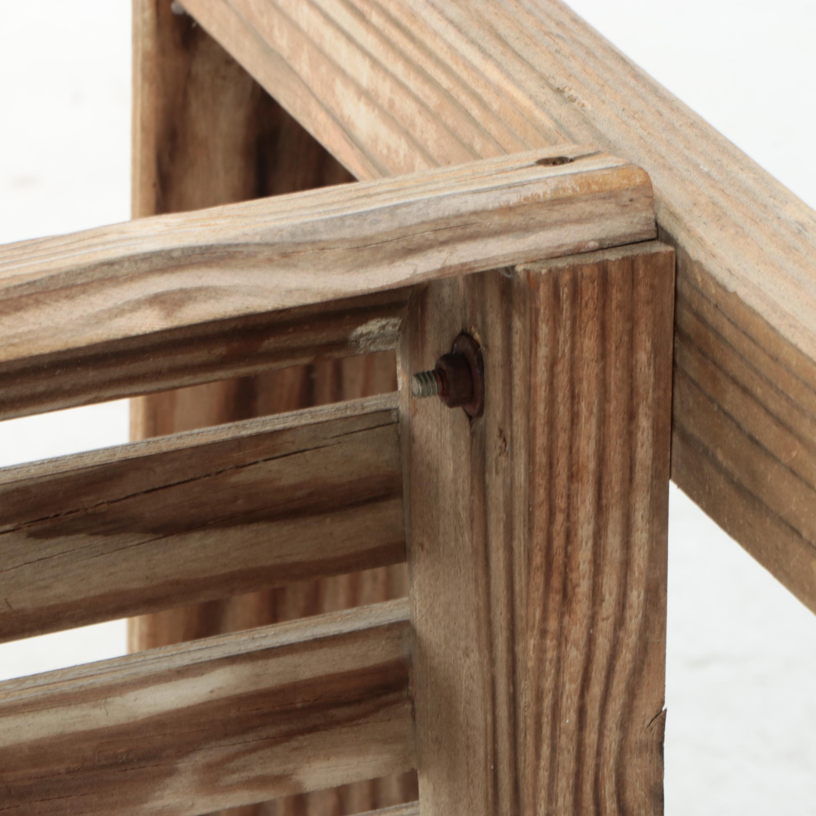 Slatted Wood Patio Rocking Chair