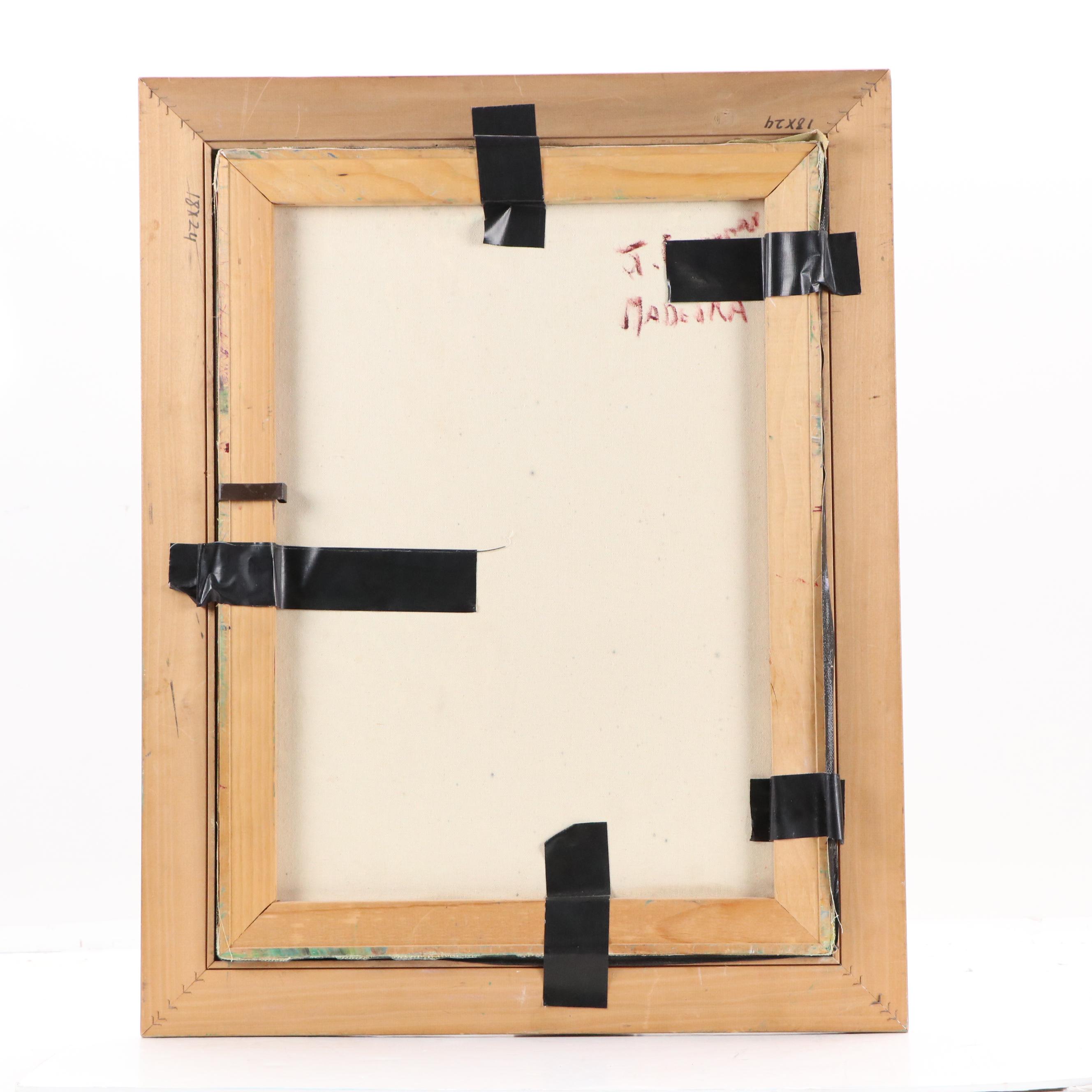 Janice Guttman Stylized Acrylic Painting "Madeira," 1997