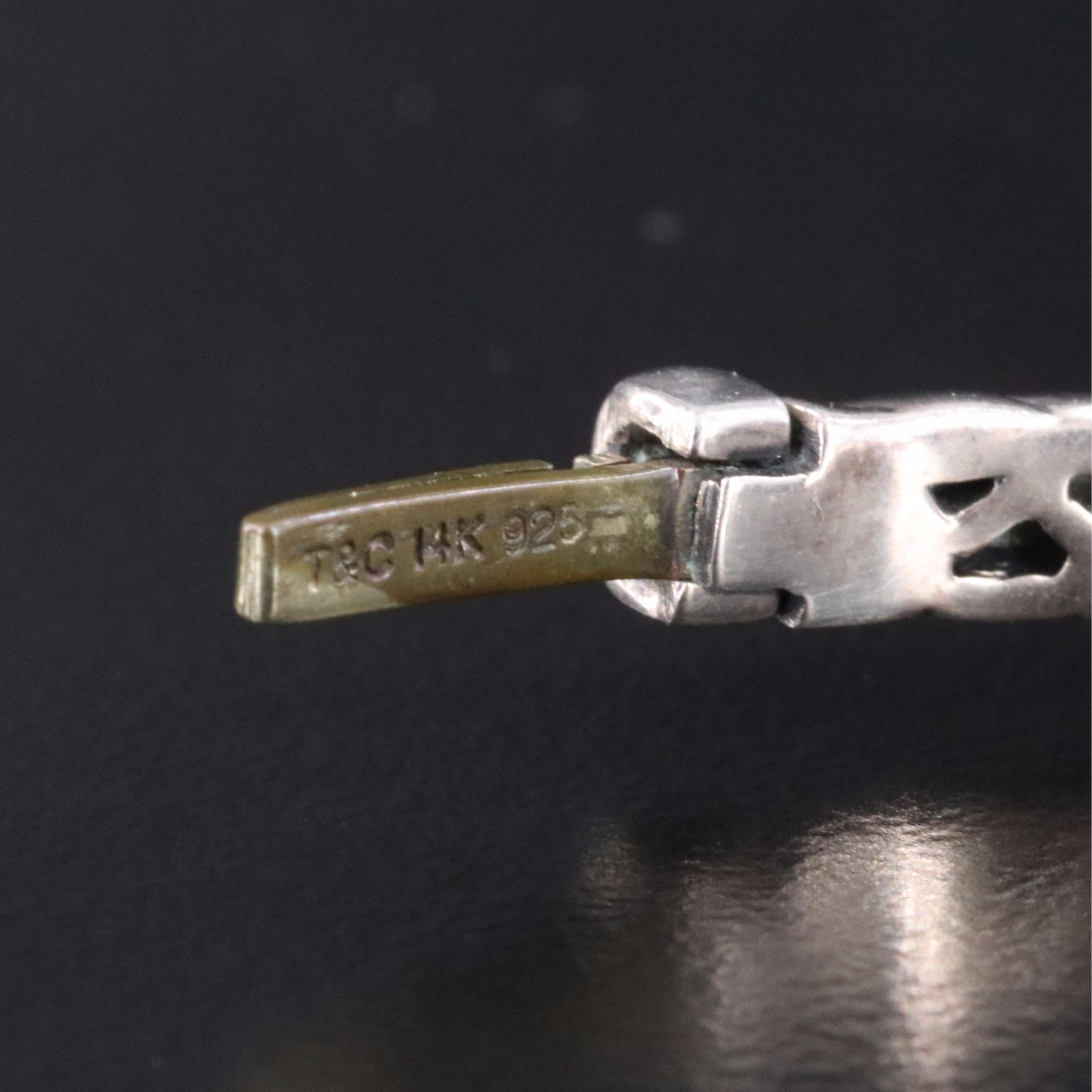 Sterling and Garnet Station Braided Hinged Bracelet with 14K Bezel