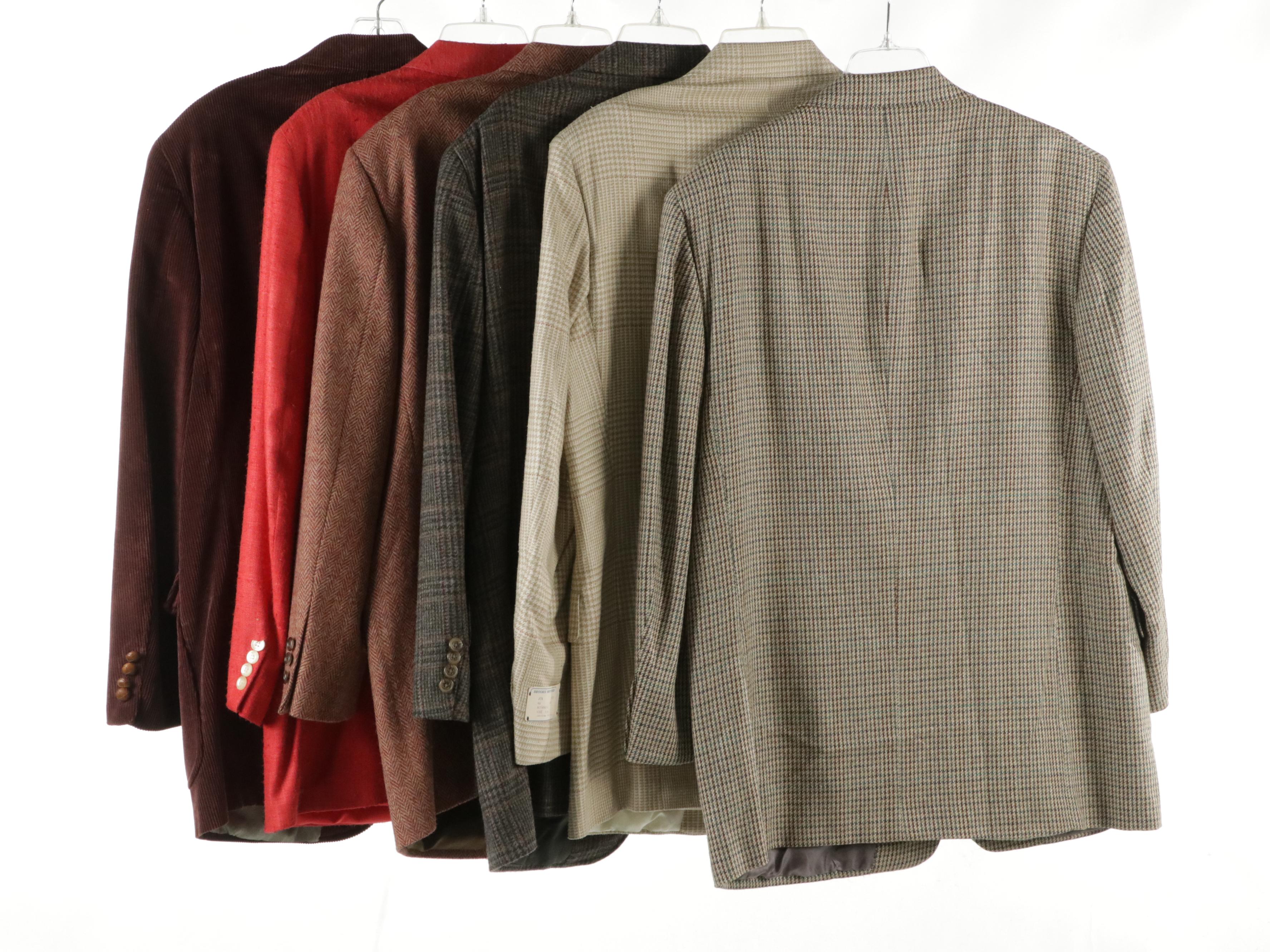 Men's Vintage Patterned Wool, Linen & Corduroy Blazers Featuring Brooks Brothers