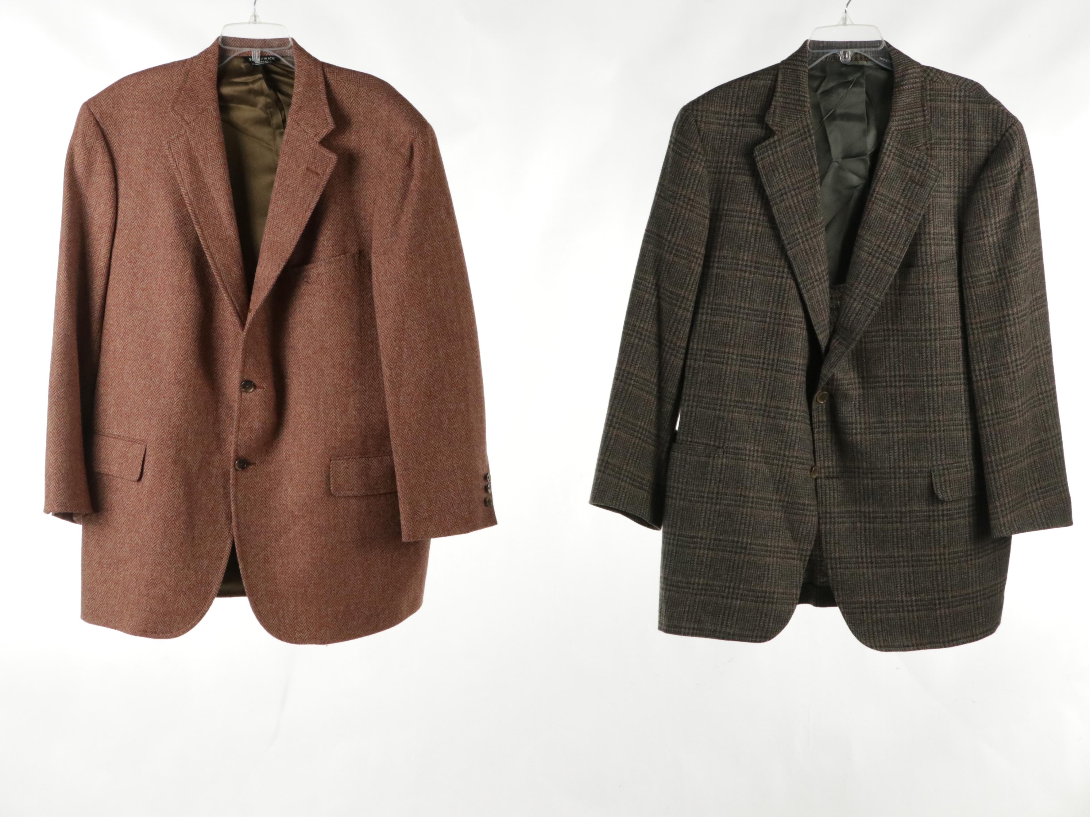 Men's Vintage Patterned Wool, Linen & Corduroy Blazers Featuring Brooks Brothers