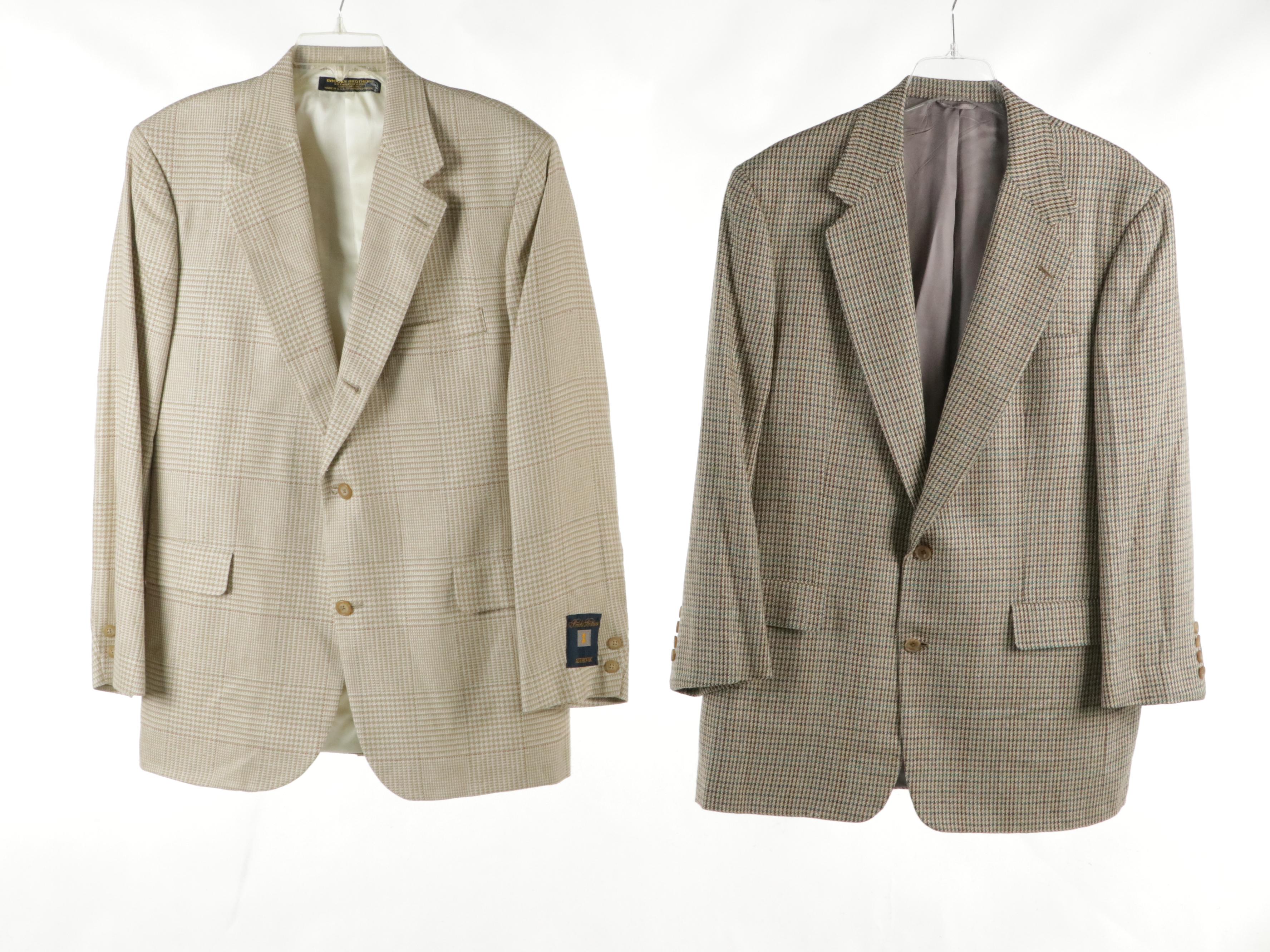 Men's Vintage Patterned Wool, Linen & Corduroy Blazers Featuring Brooks Brothers