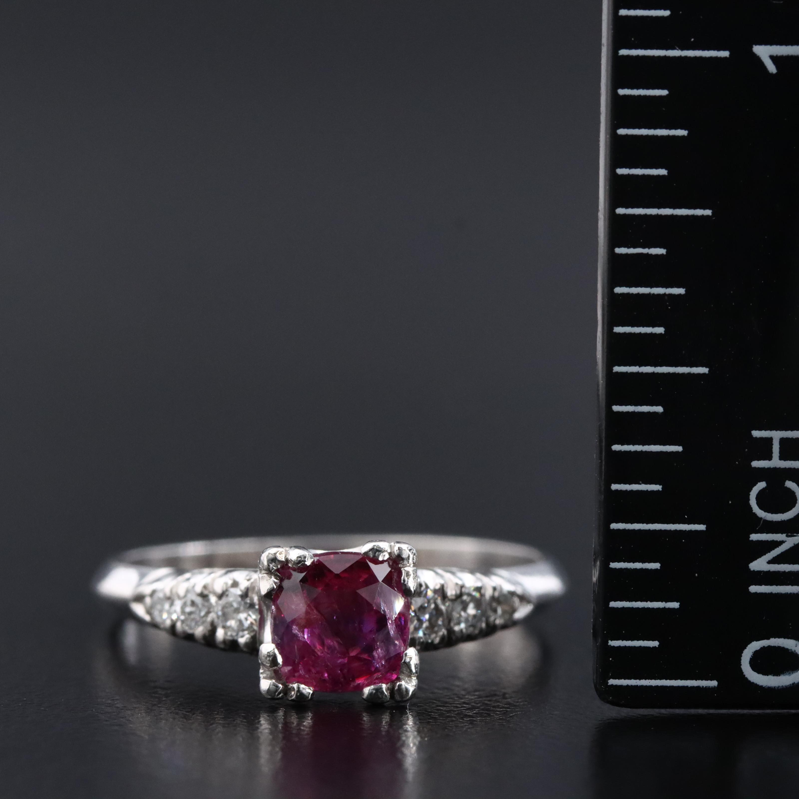 Platinum Ruby and Diamond Ring