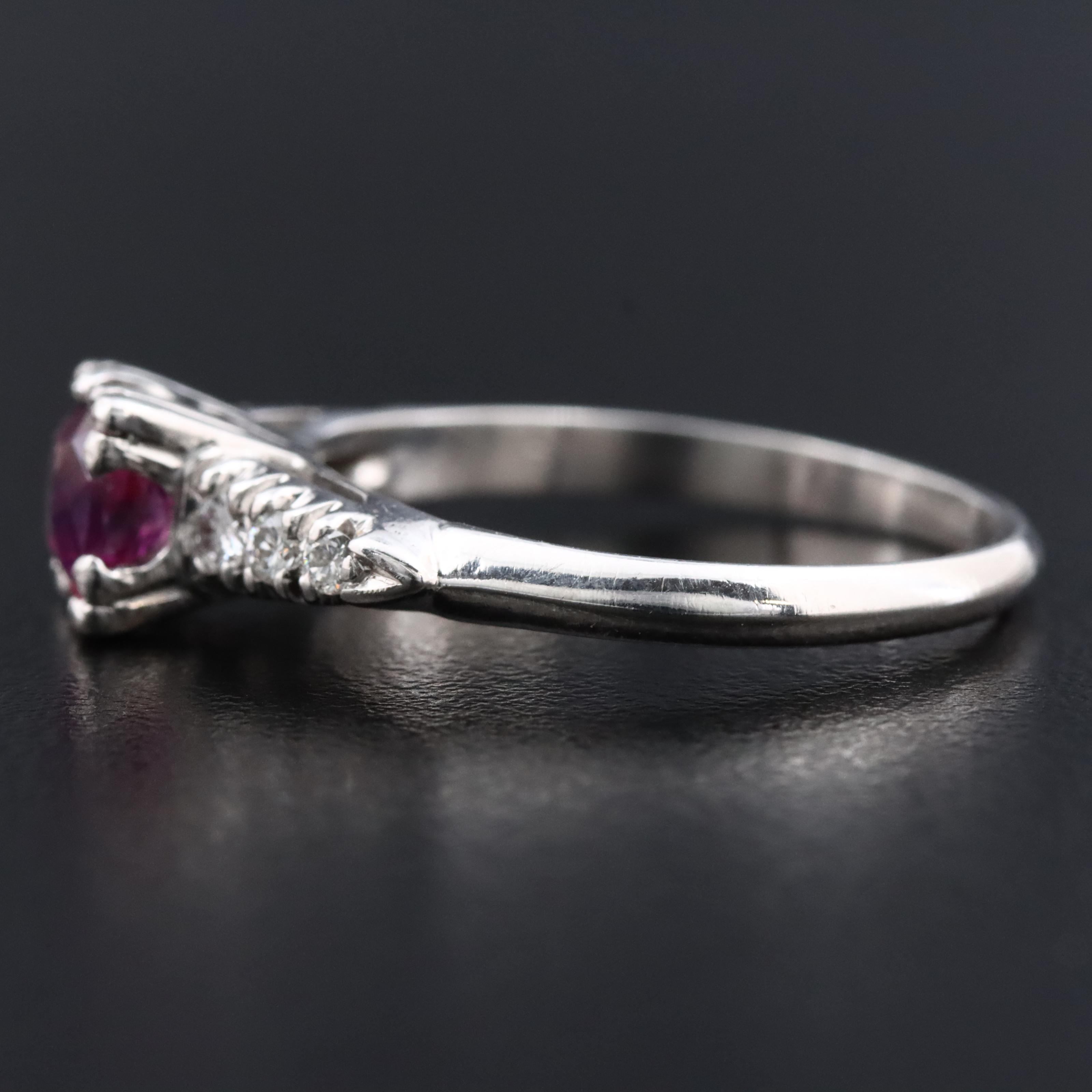 Platinum Ruby and Diamond Ring
