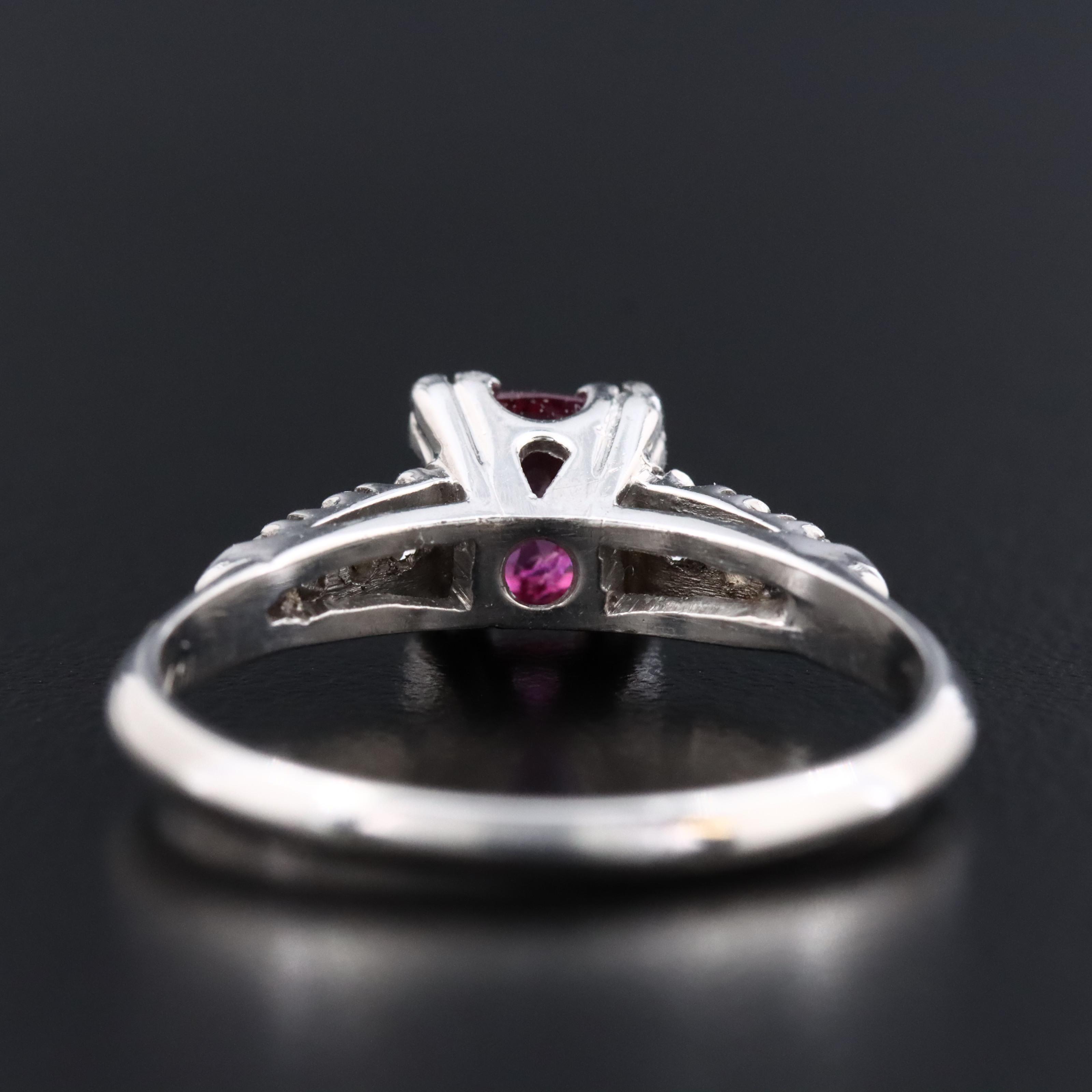 Platinum Ruby and Diamond Ring