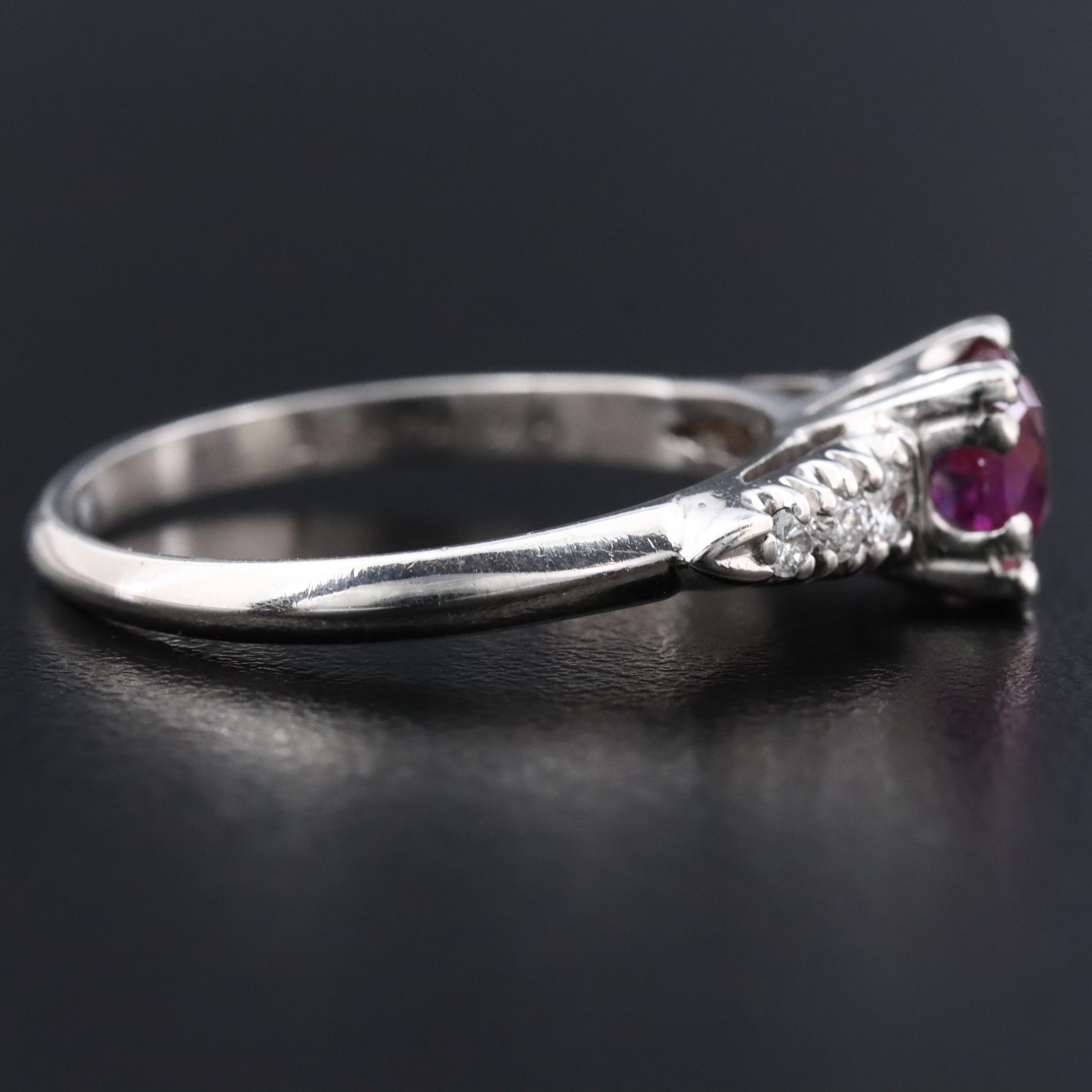 Platinum Ruby and Diamond Ring