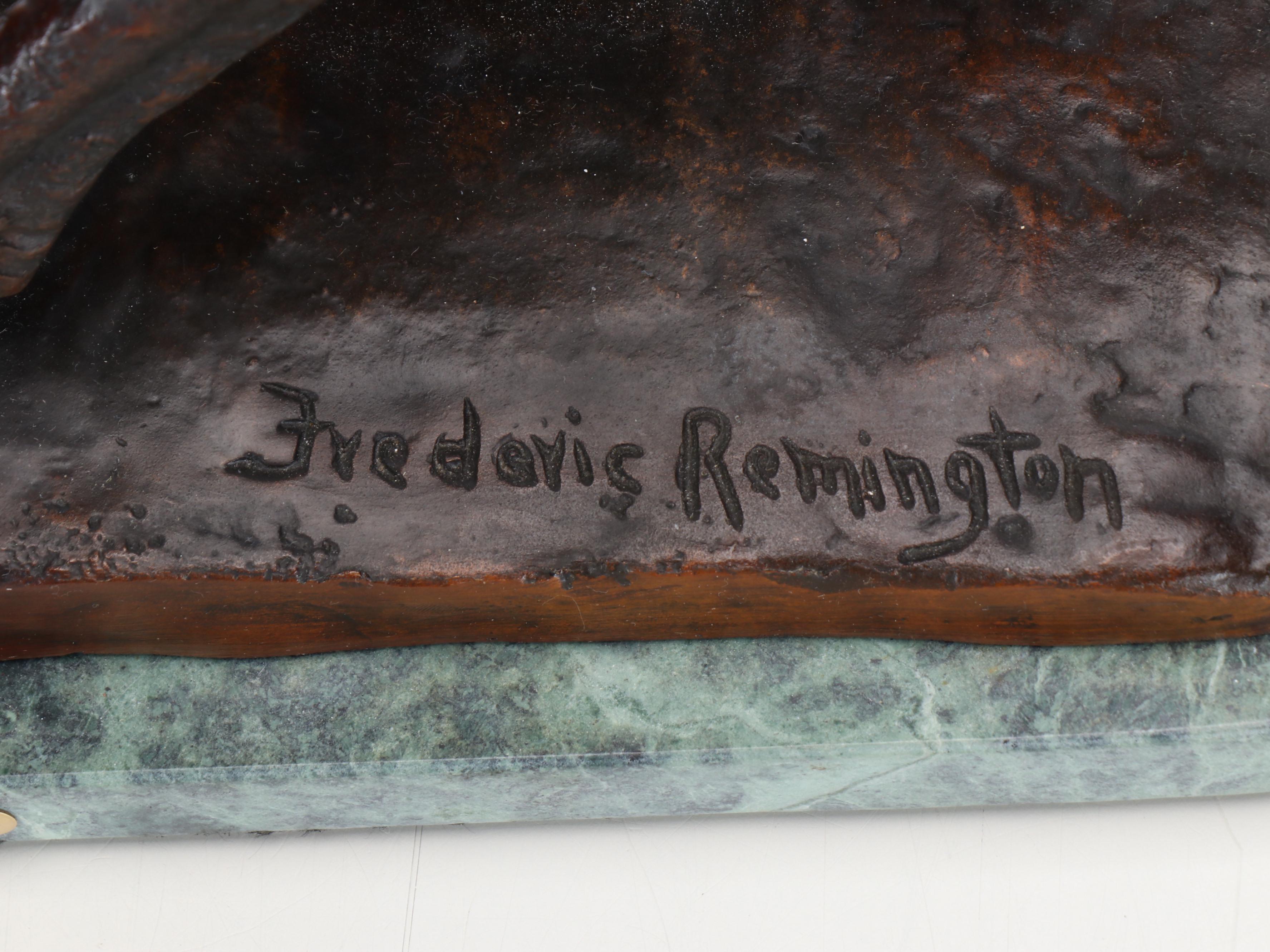 Patinated Bronze Sculpture After Frederick Remington "Cowboy"