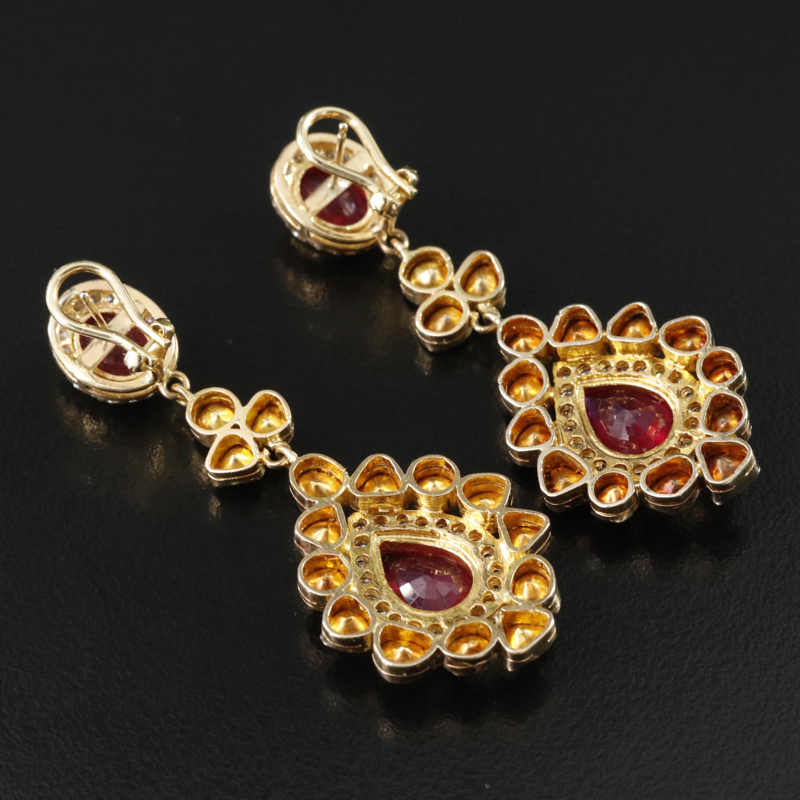 18K Filled Corundum and Diamond Earrings