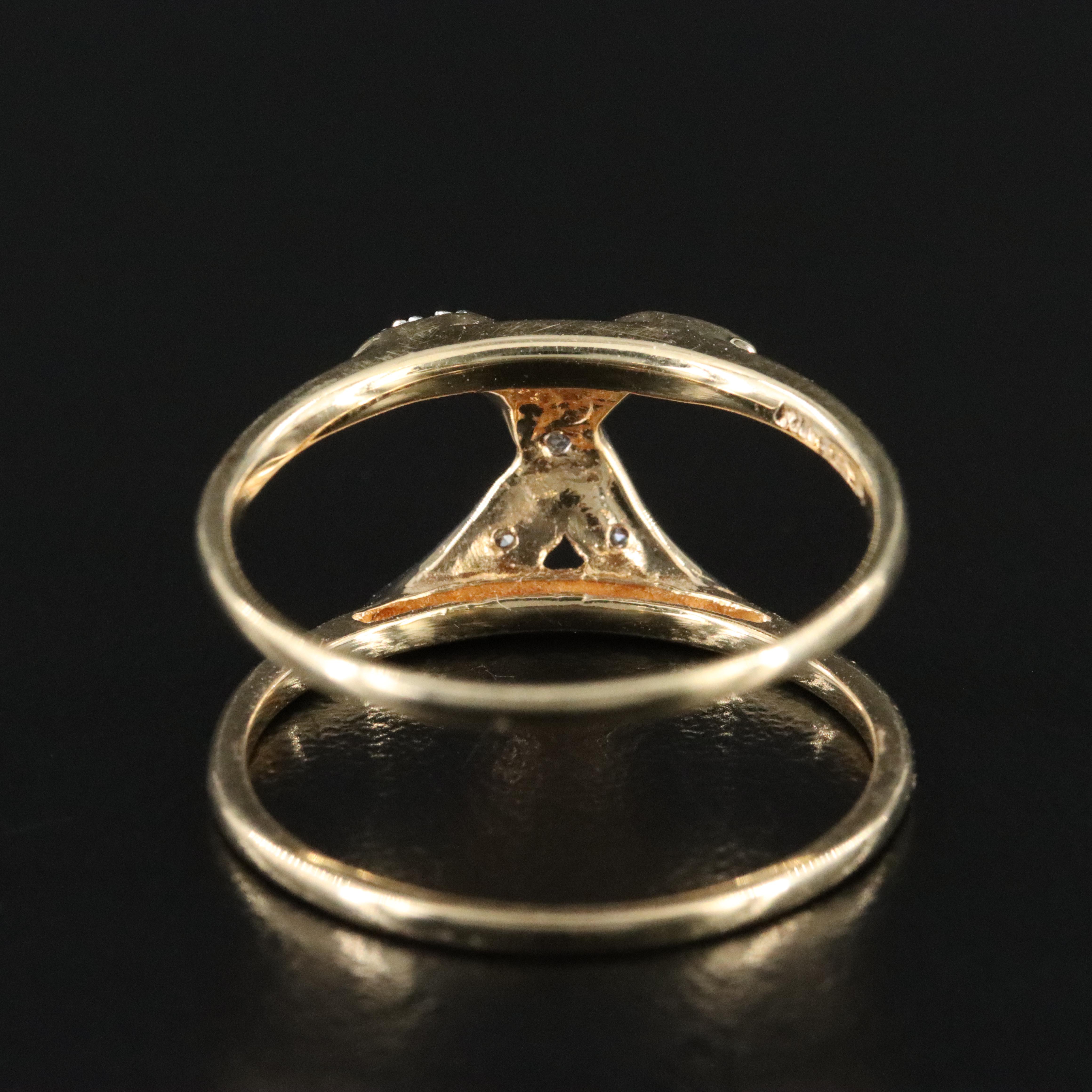 14K 0.02 CTW Diamond 'X' Band