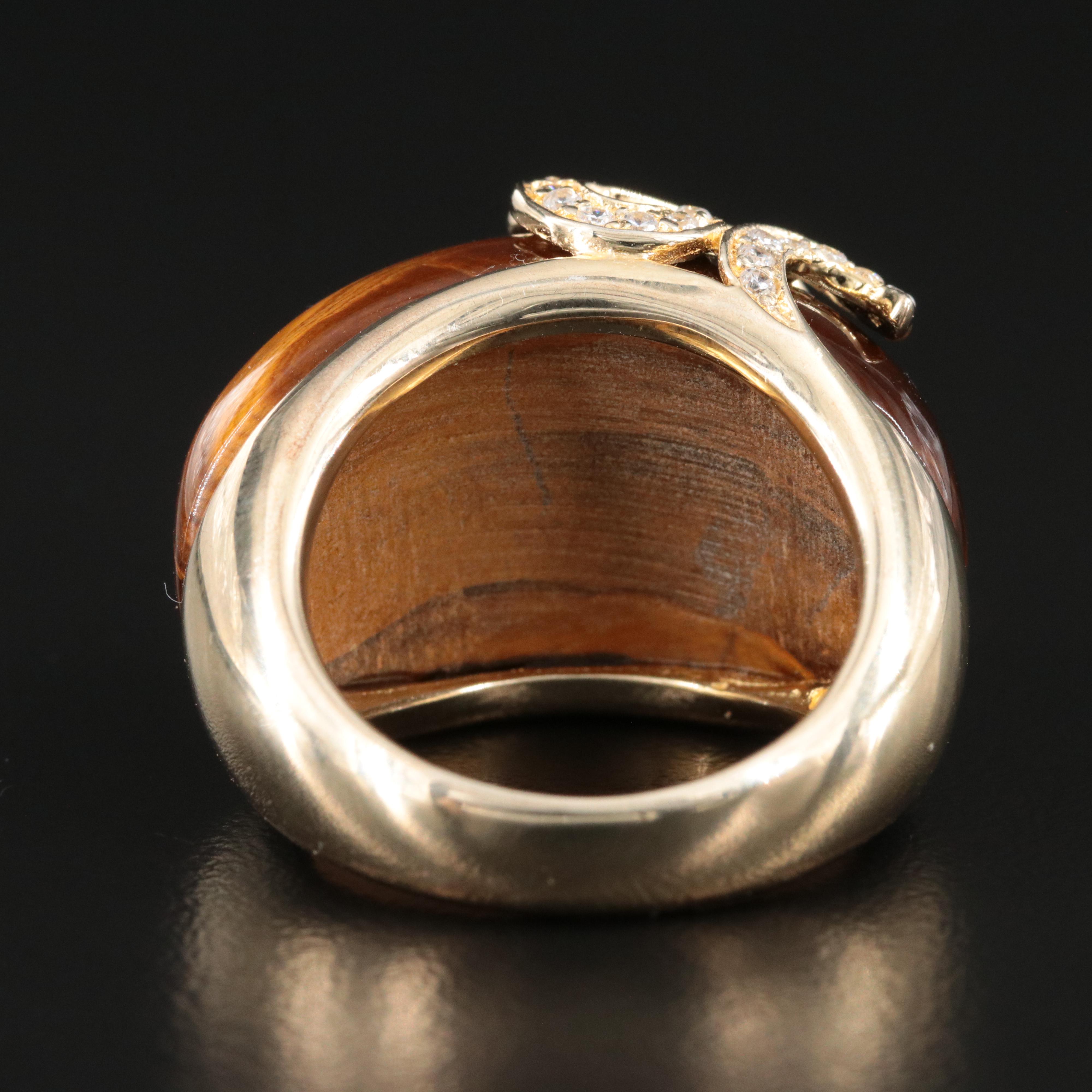 Sterling Tiger's Eye and CZ Ring