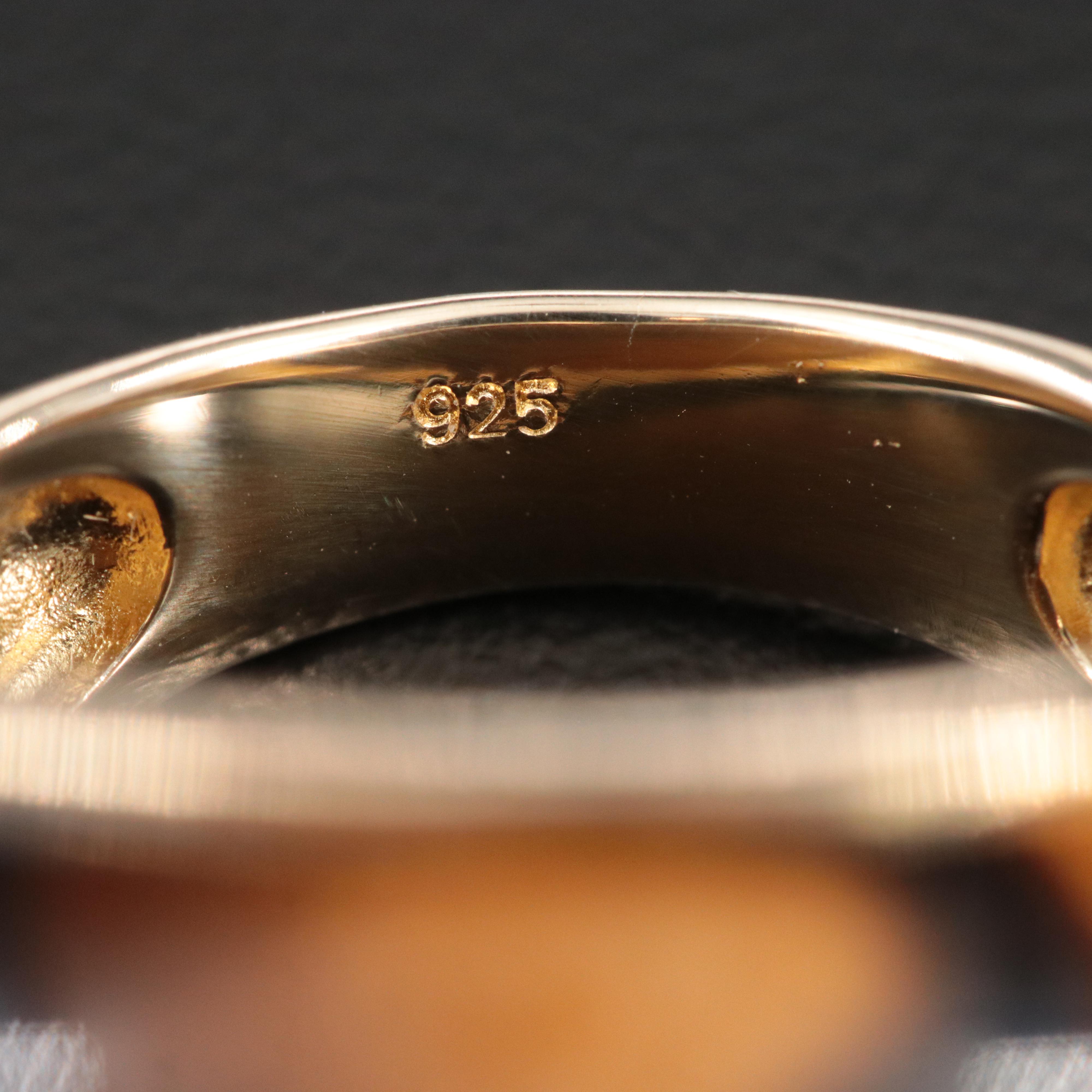 Sterling Tiger's Eye and CZ Ring