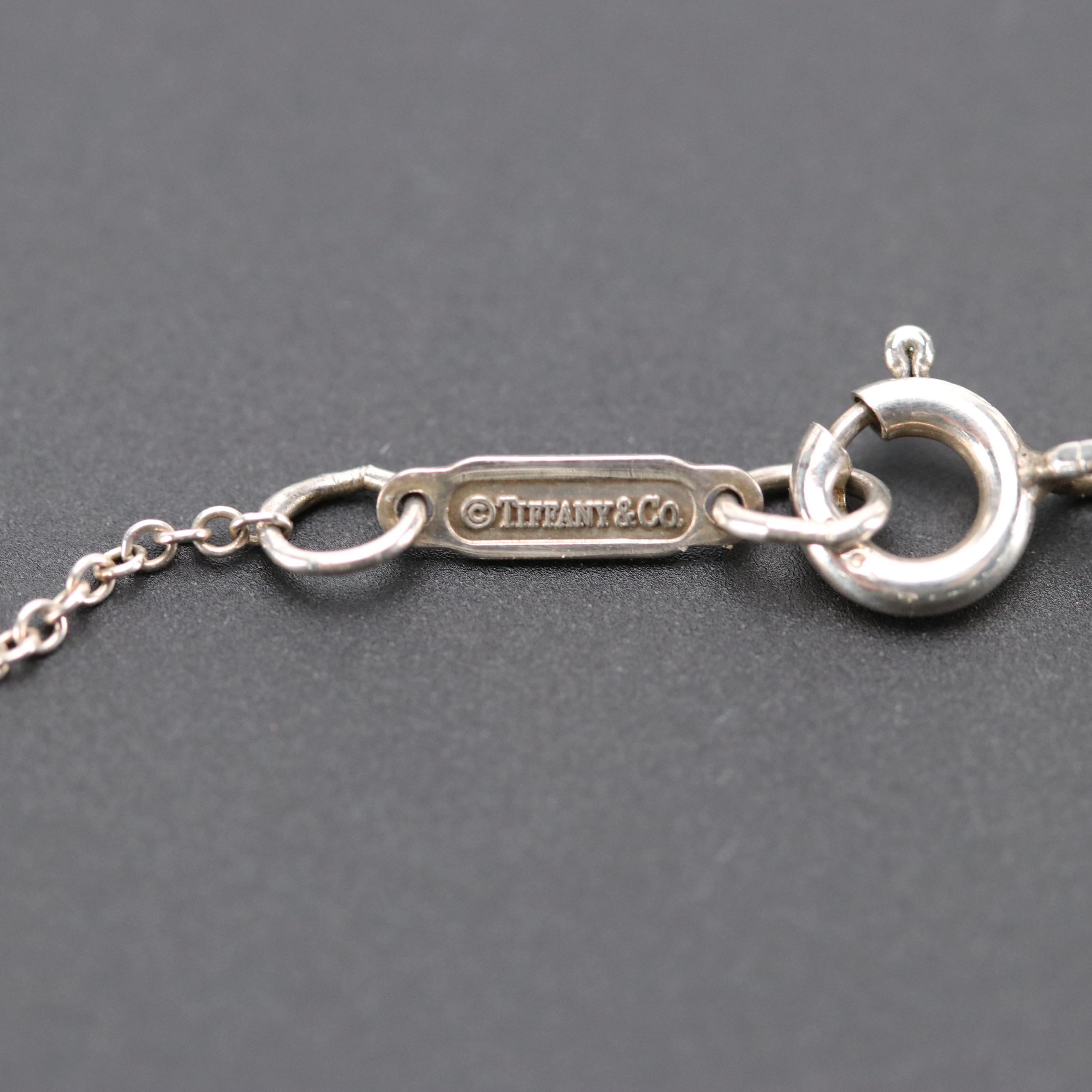 Tiffany & Co. Sterling Atlas Bar Pendant Necklace