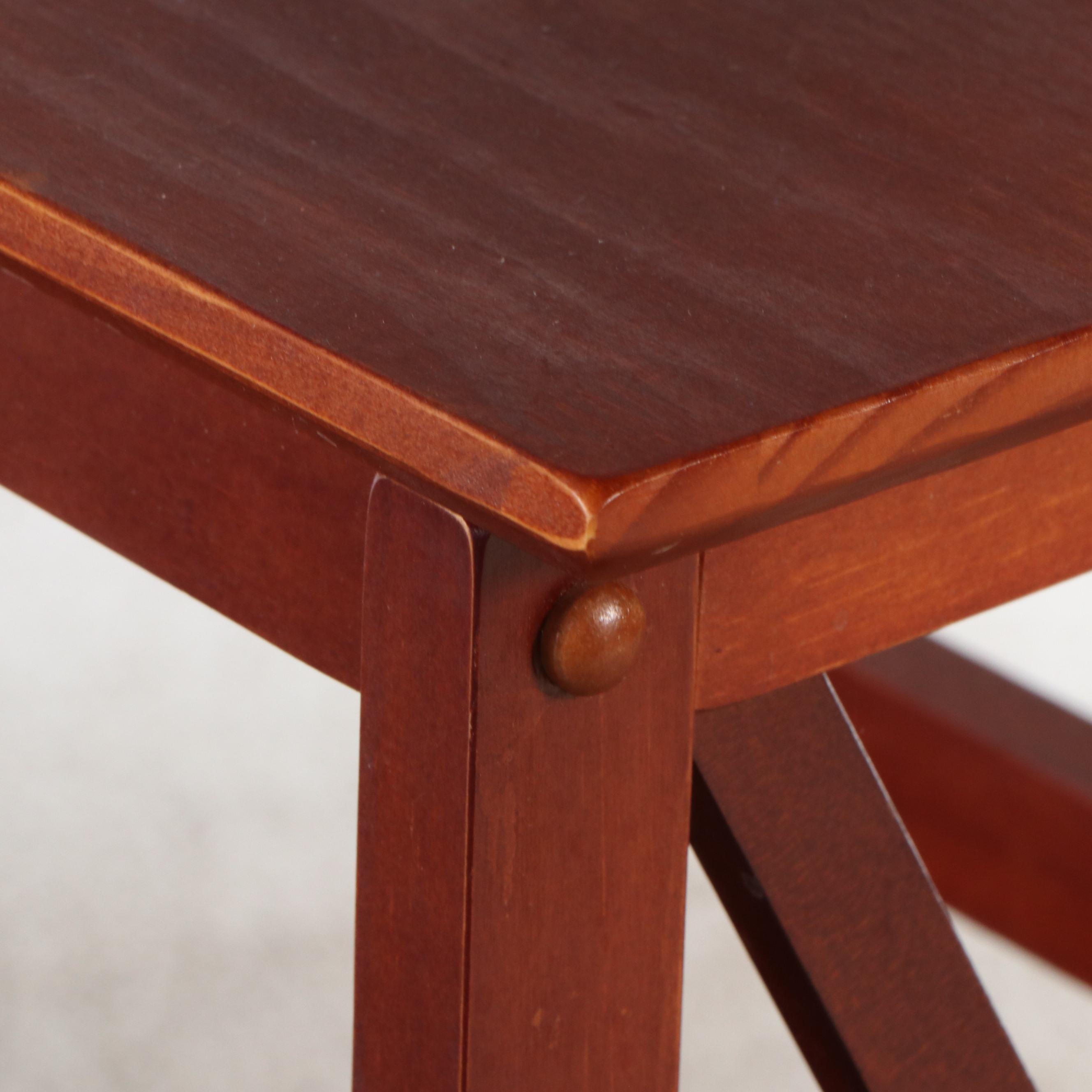 Pair of Cherry Finished Wood Bookcases