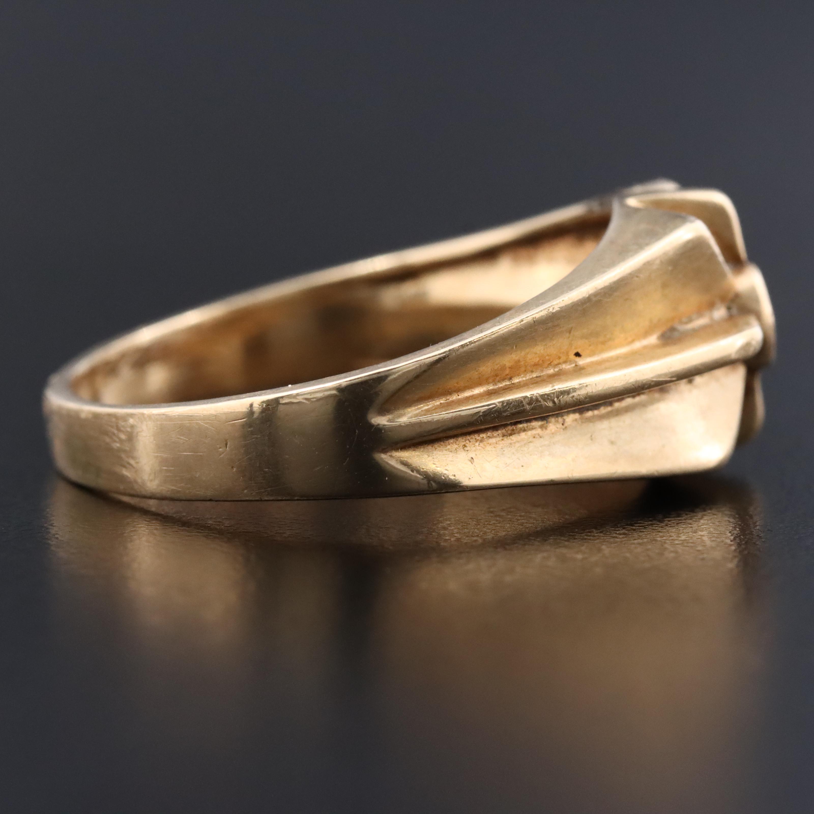 14K 0.12 CT Diamond Solitaire Starburst Ring