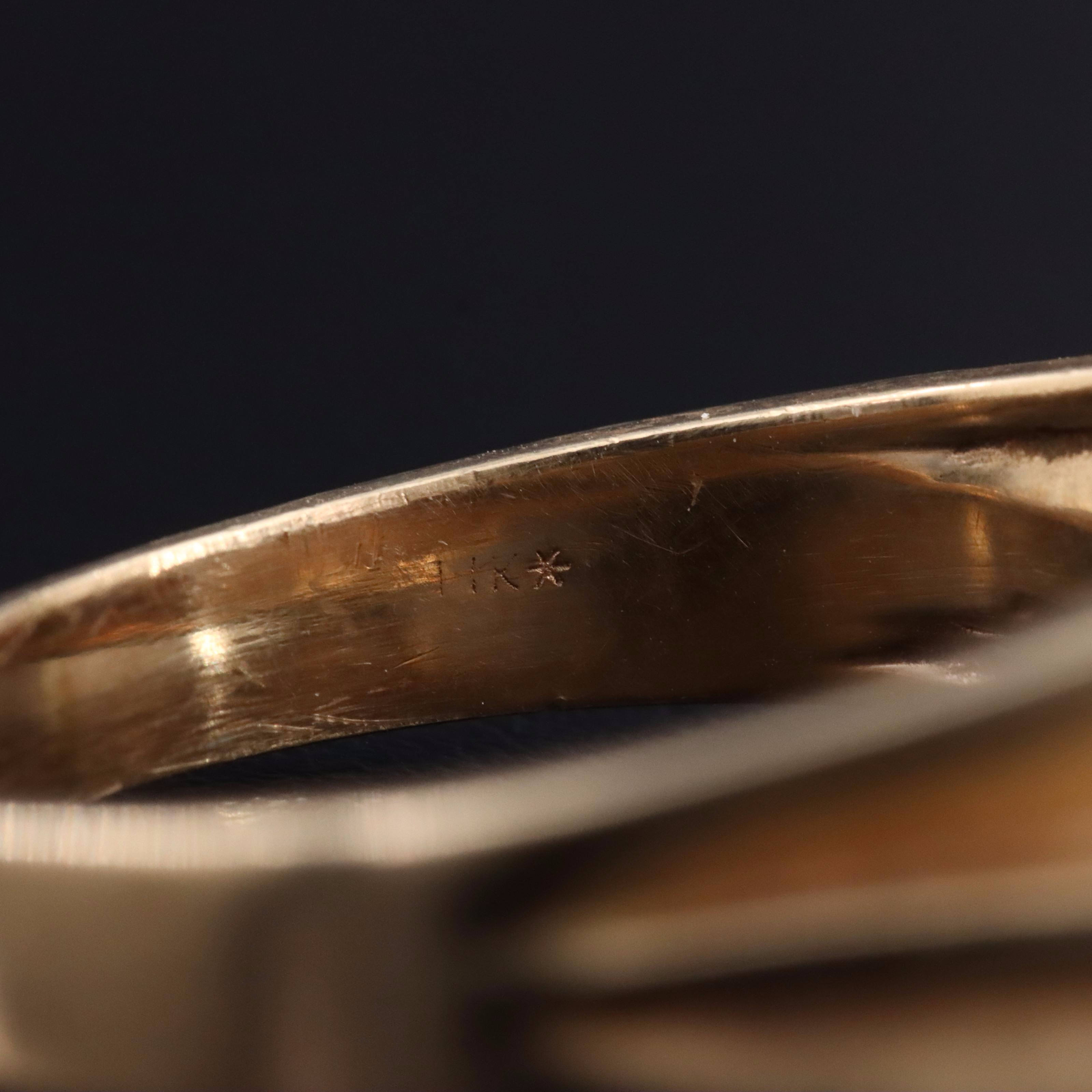 14K 0.12 CT Diamond Solitaire Starburst Ring