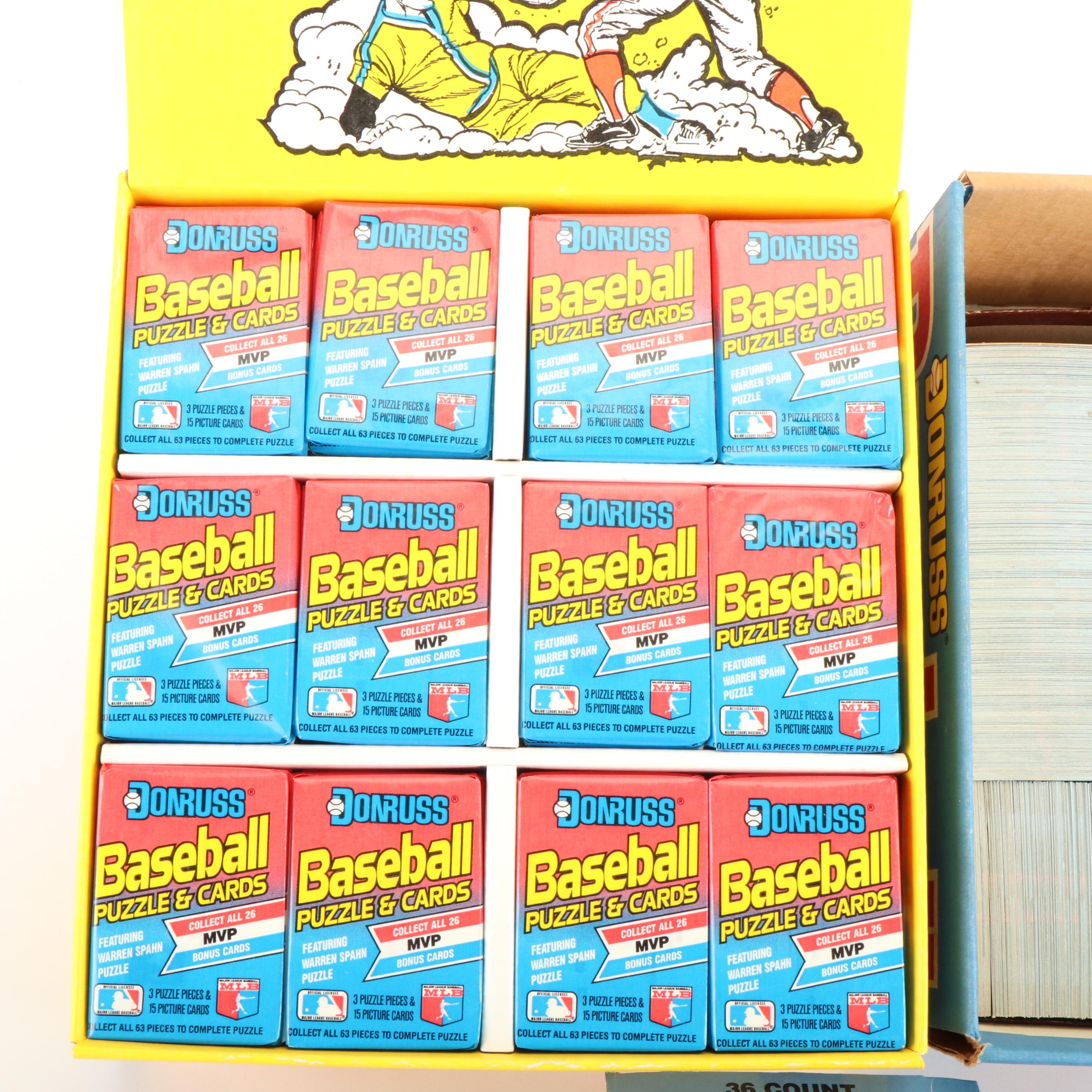 1989 Donruss Baseball Sealed Wax Packs with Store Display and More