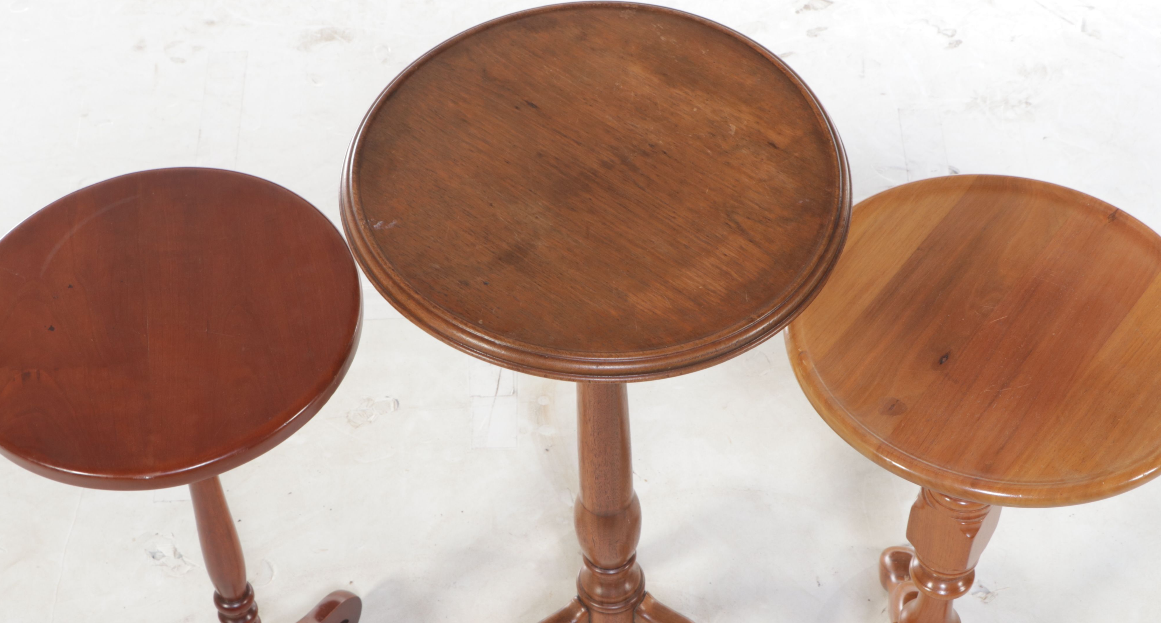 Queen Anne and Shaker Style Wooden Candlestands