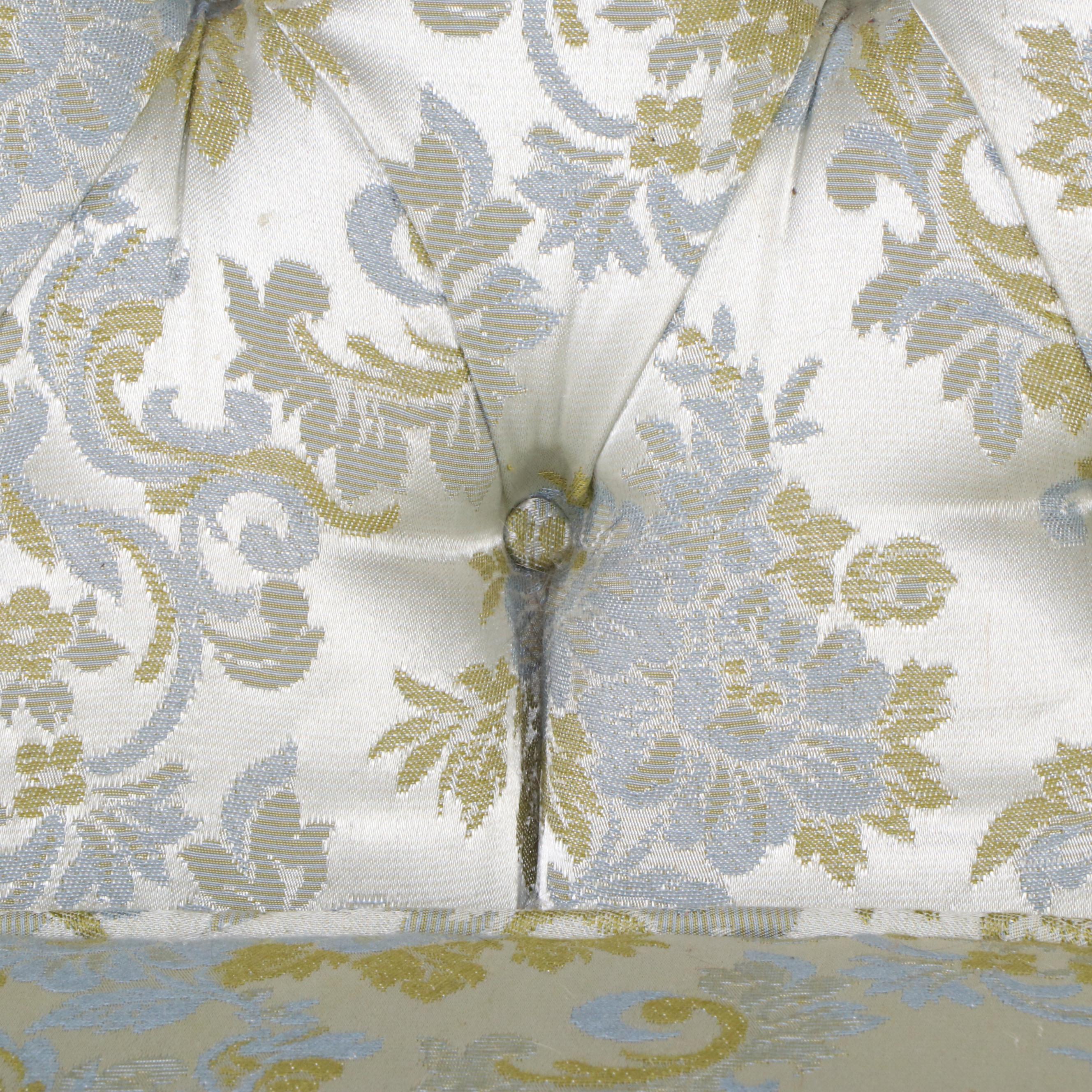 Kingsley Furniture Co. Rococo Revival Style Damask Button-Tufted Sofa