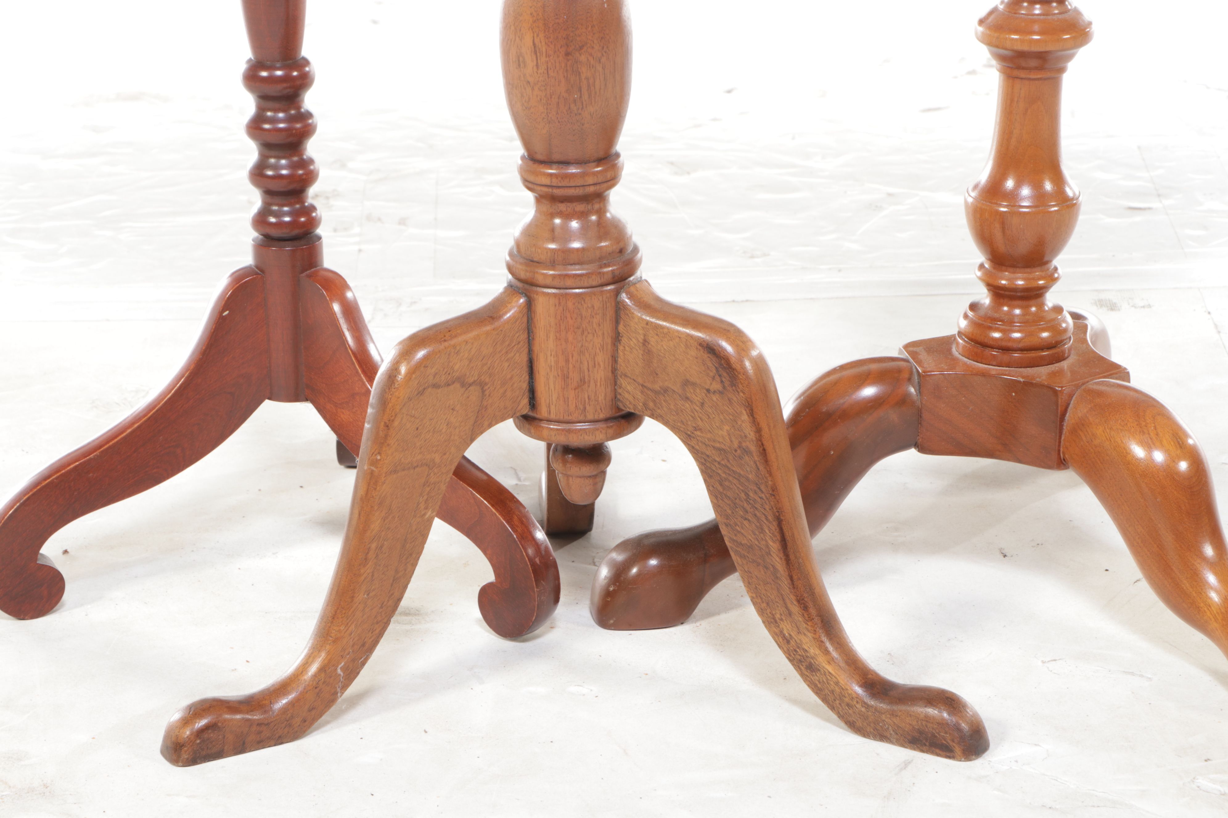Queen Anne and Shaker Style Wooden Candlestands