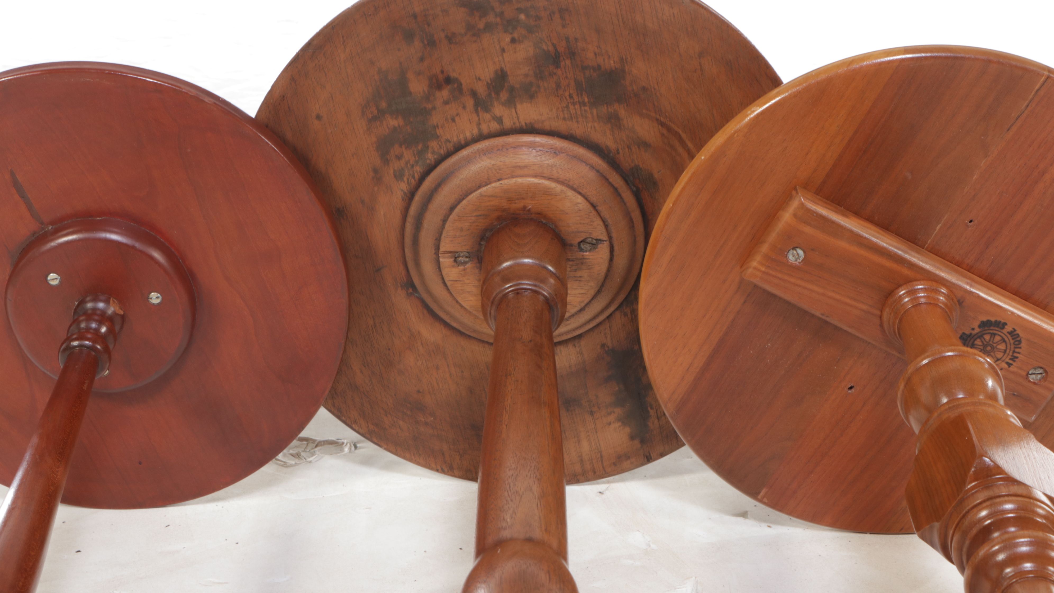 Queen Anne and Shaker Style Wooden Candlestands