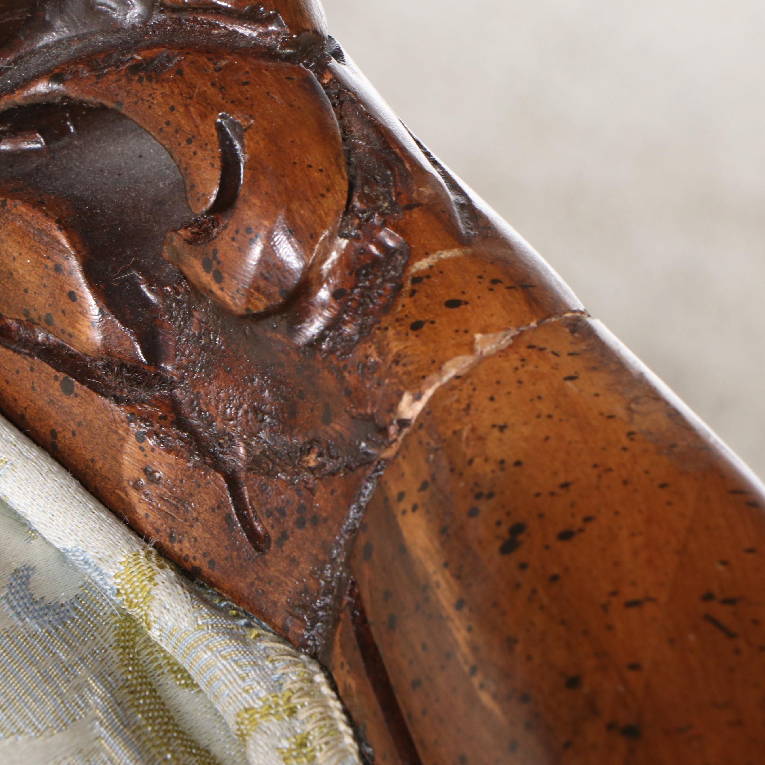 Kingsley Furniture Co. Rococo Revival Style Damask Button-Tufted Sofa