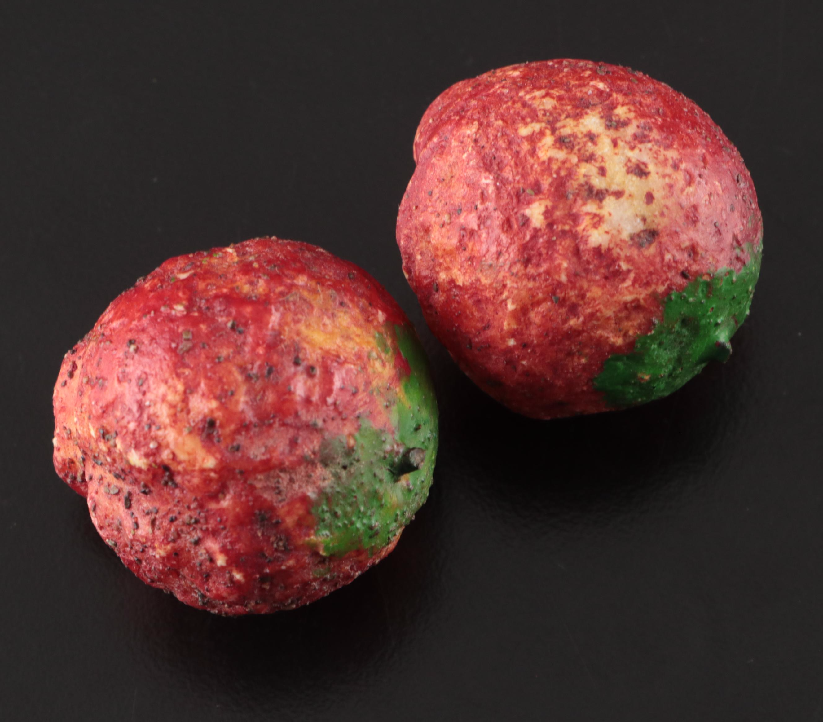 Stone and Ceramic Fruit with American Brilliant Style Pinwheel Crystal Bowl