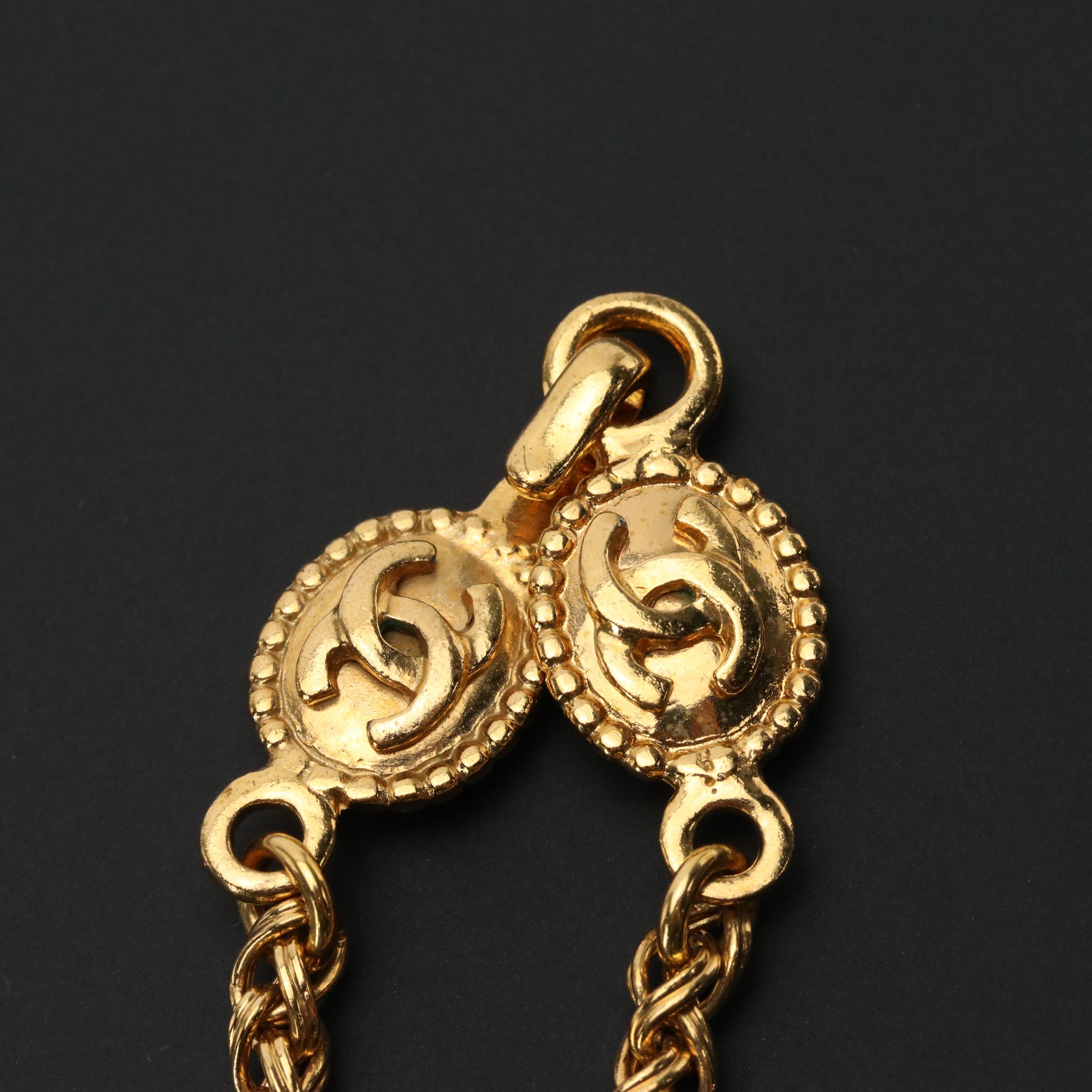 Chanel CC Teardrop Pendant Necklace