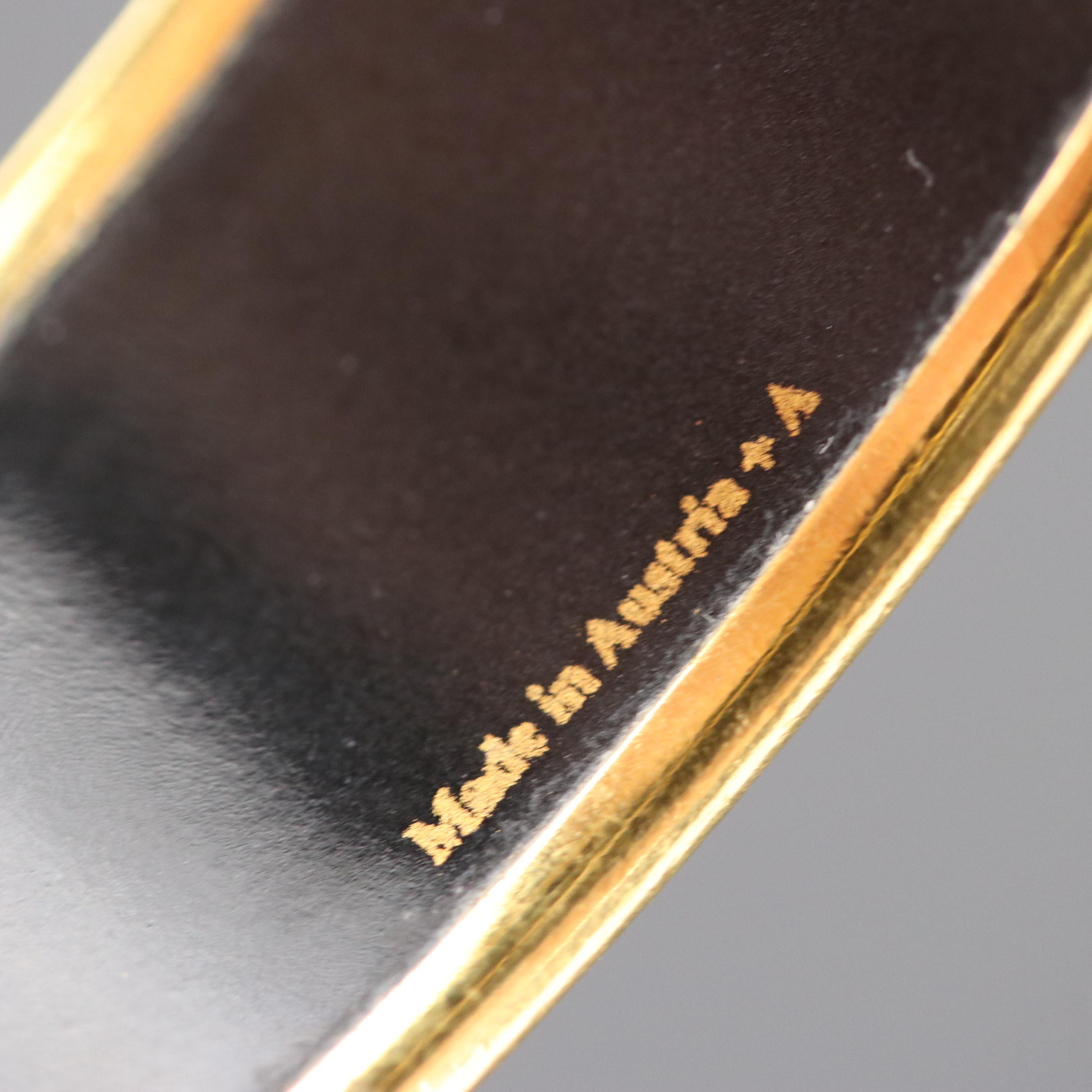 Hermès "Torana" Wide Enamel Bangle Bracelet