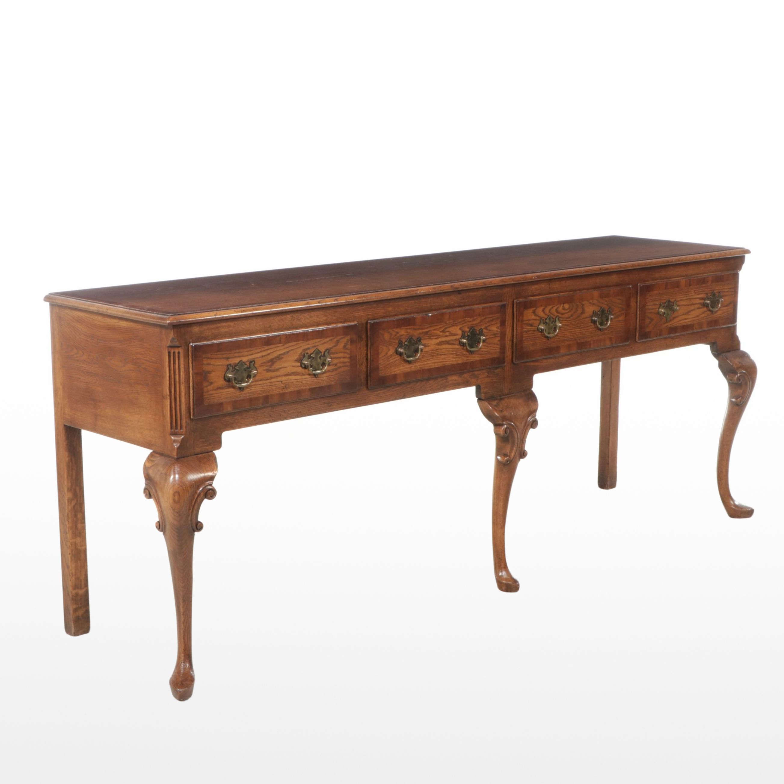 Queen Anne Style Oak Sideboard