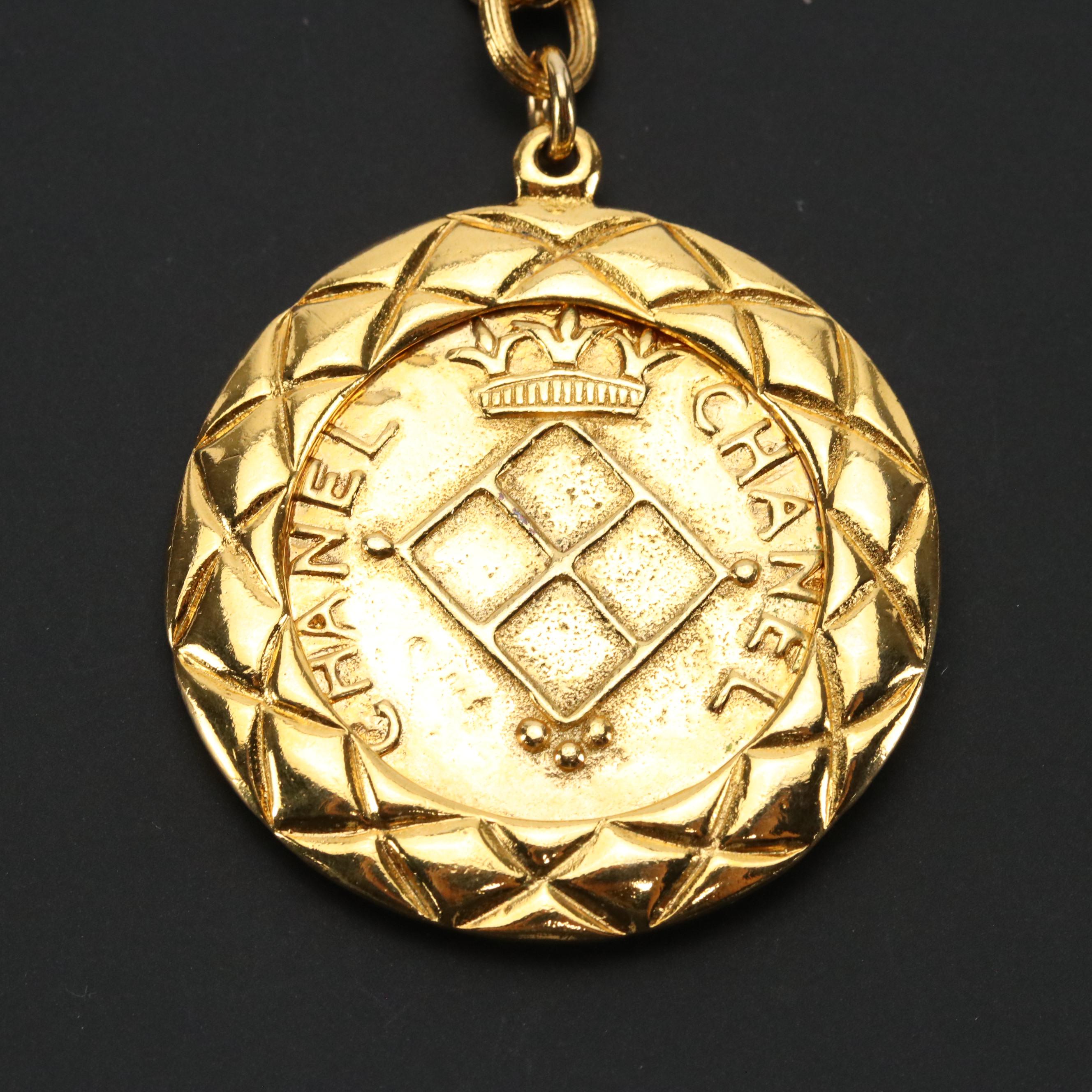 Chanel Logo Medallion Pendant Necklace