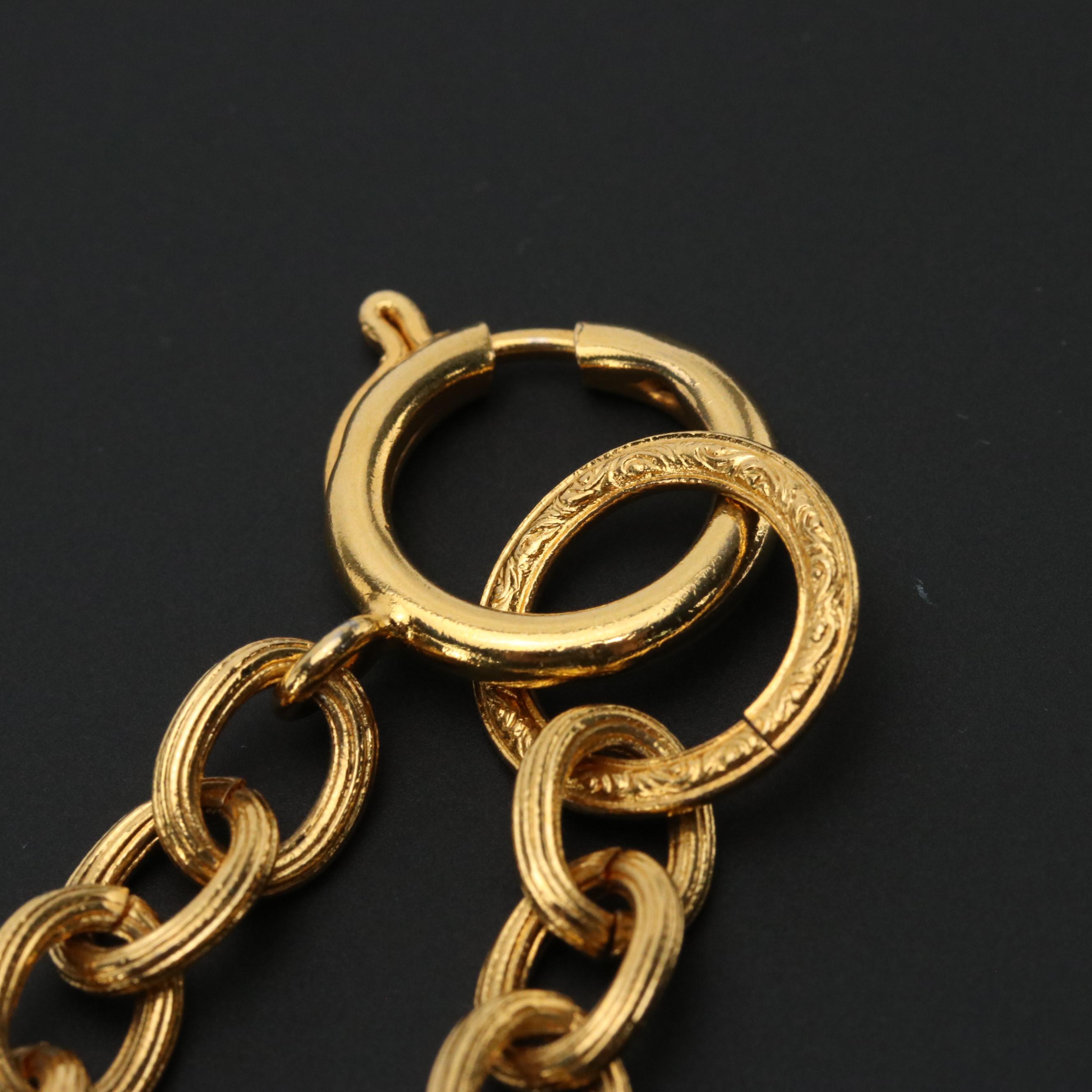 Chanel Logo Medallion Pendant Necklace