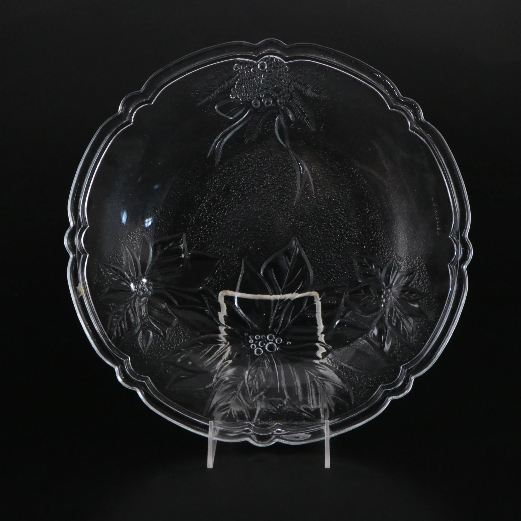 "Holiday Time Poinsettia" and "Candy Land Express" Christmas Platters