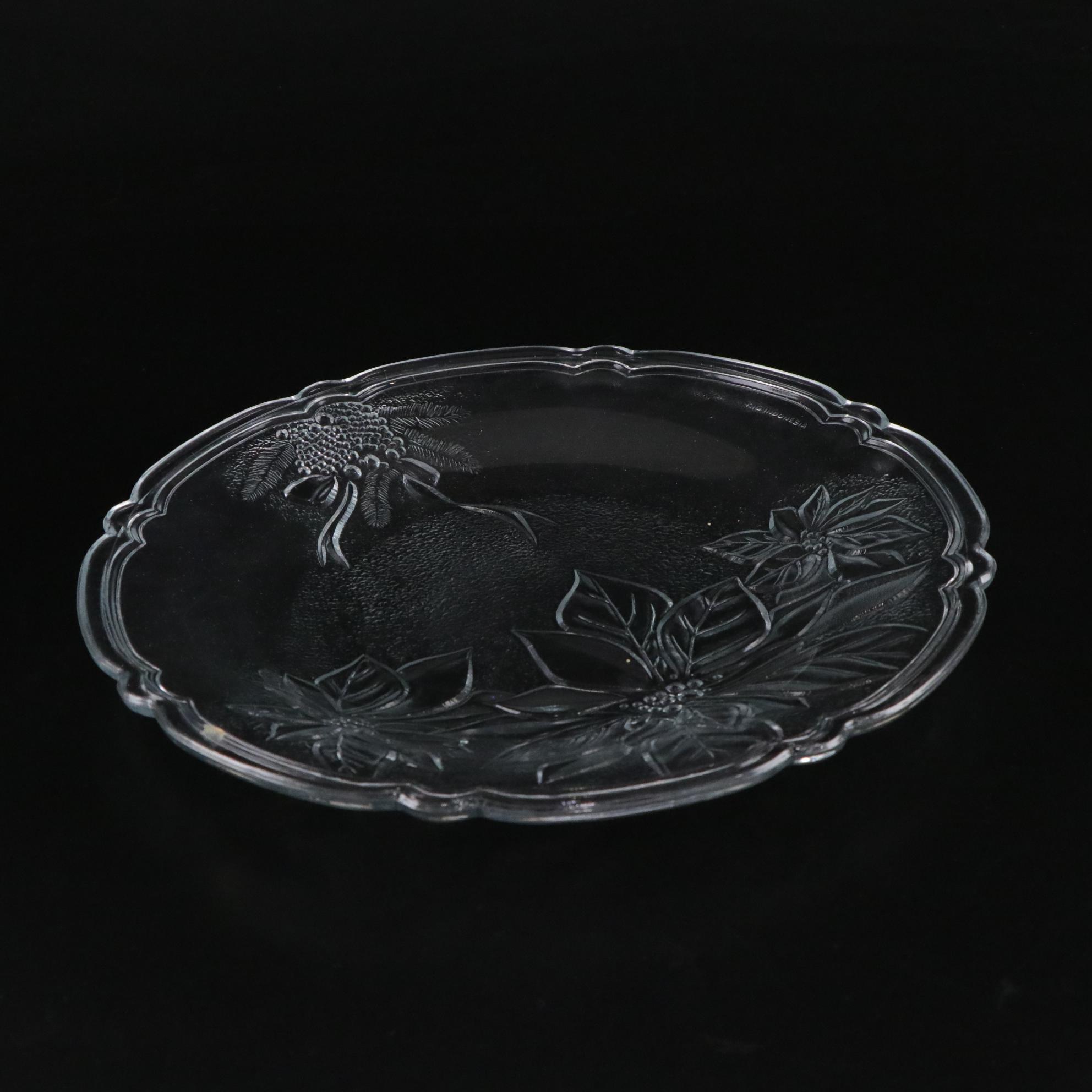 "Holiday Time Poinsettia" and "Candy Land Express" Christmas Platters