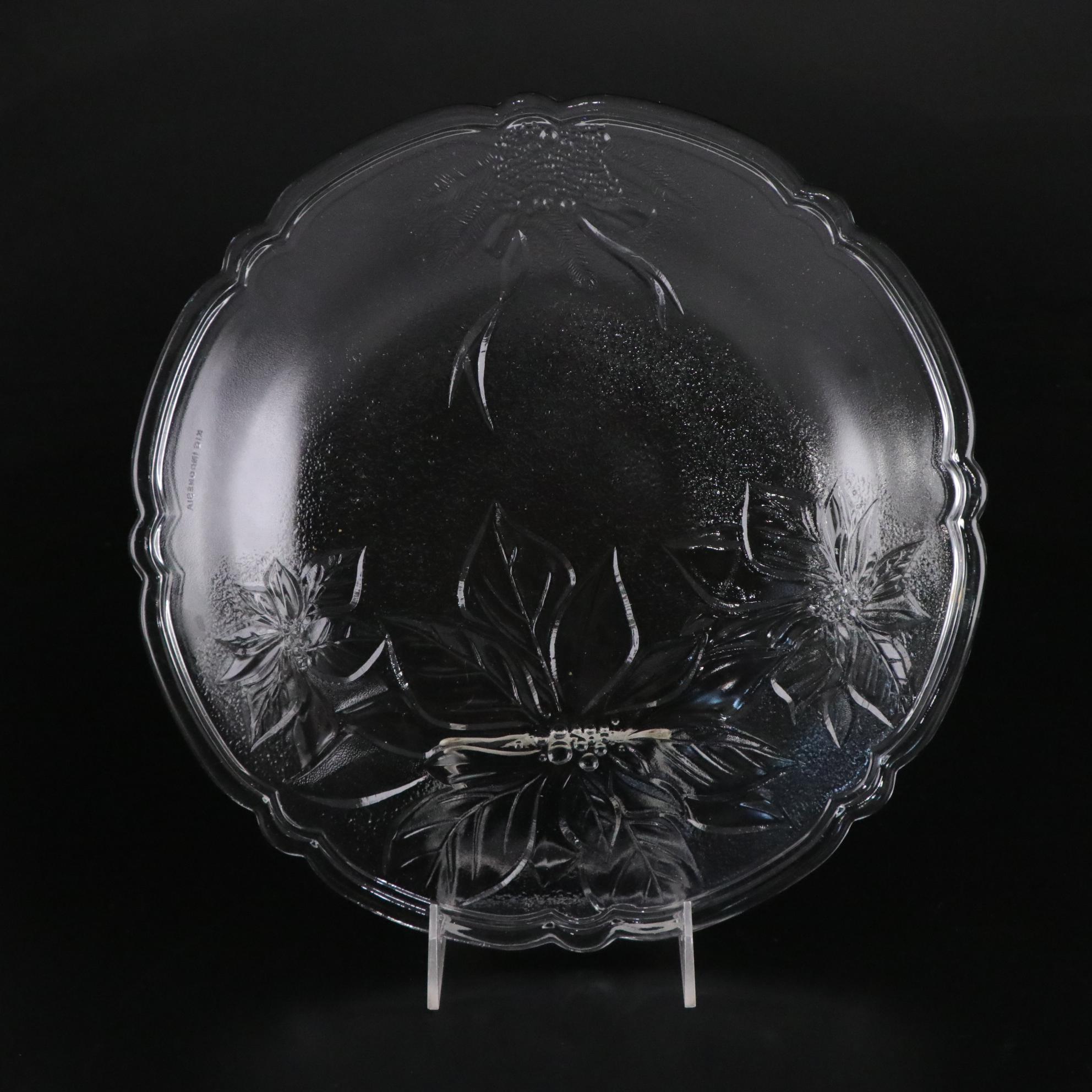 "Holiday Time Poinsettia" and "Candy Land Express" Christmas Platters