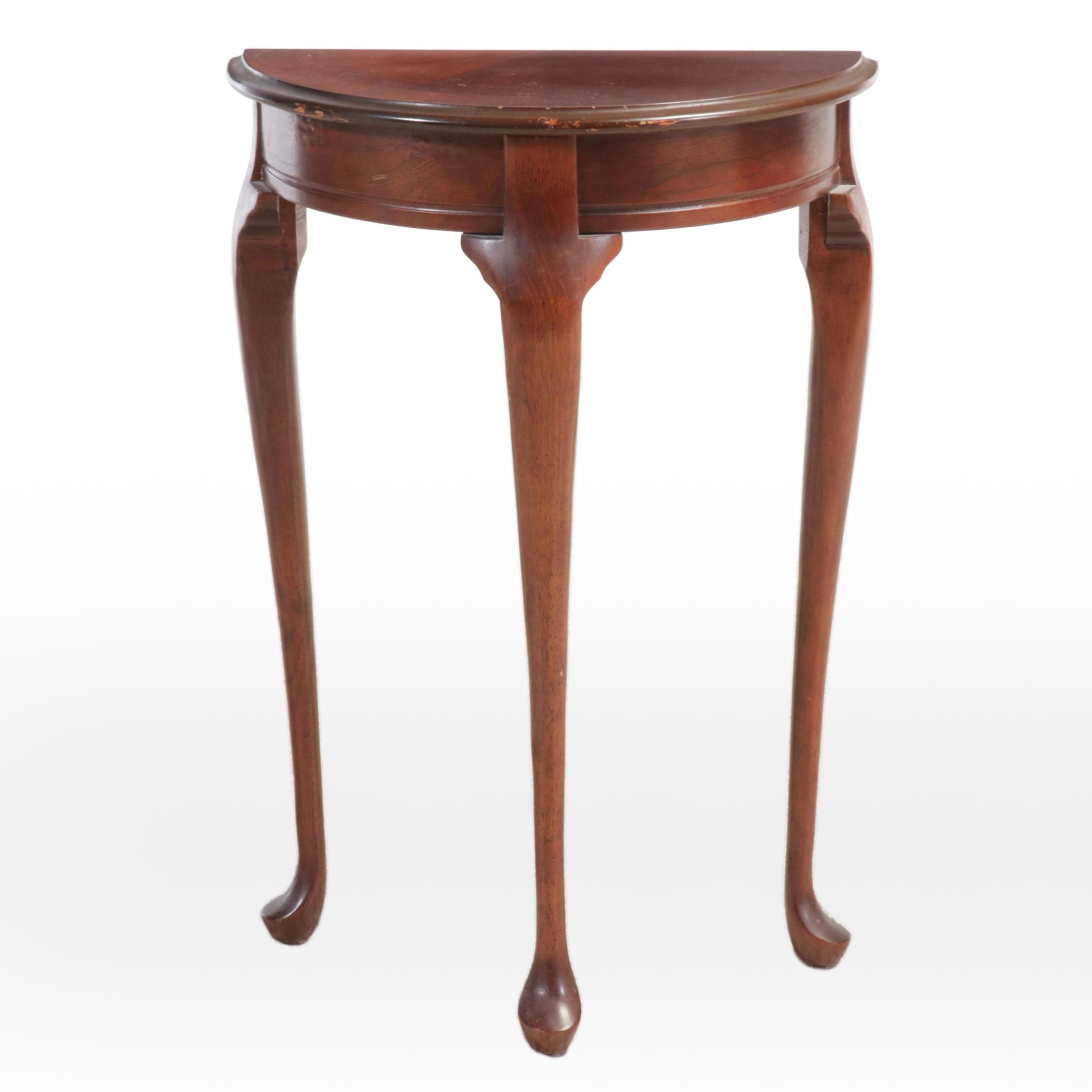 Butler Specialty Company Queen Anne Style Cherry Finish Demilune Table