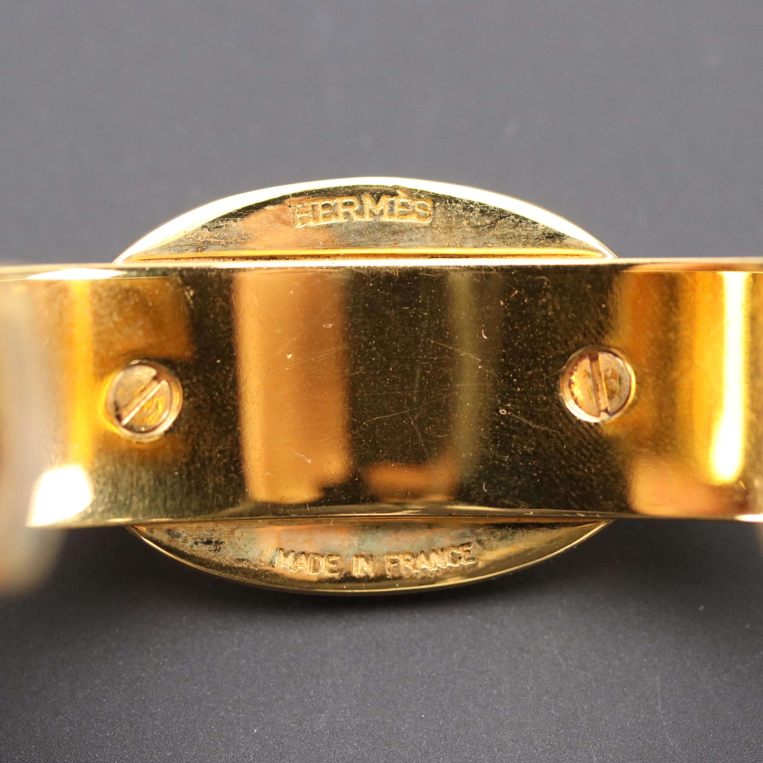 Hermès Chaîne d'Ancre Epsom Leather Cuff Bracelet