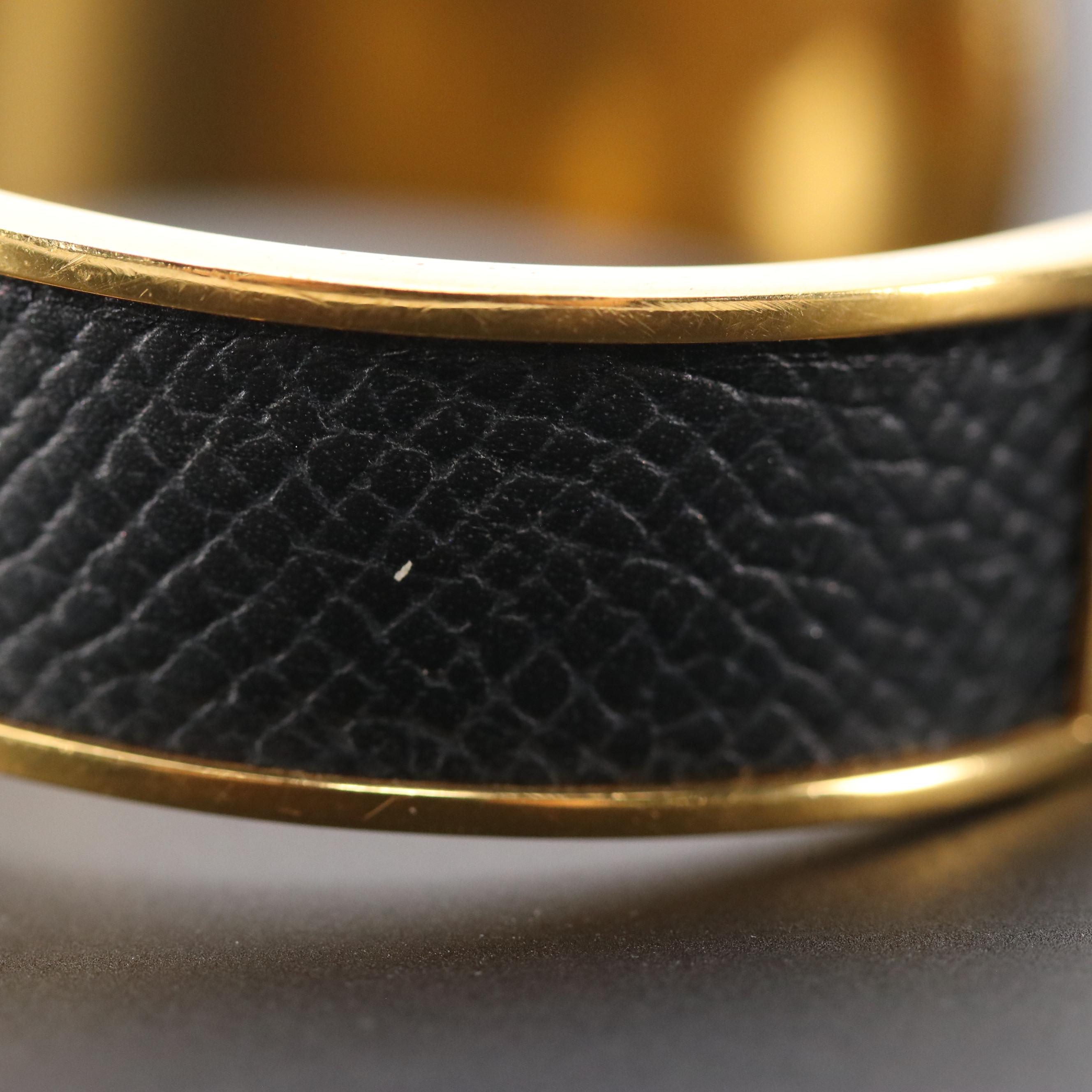 Hermès Chaîne d'Ancre Epsom Leather Cuff Bracelet