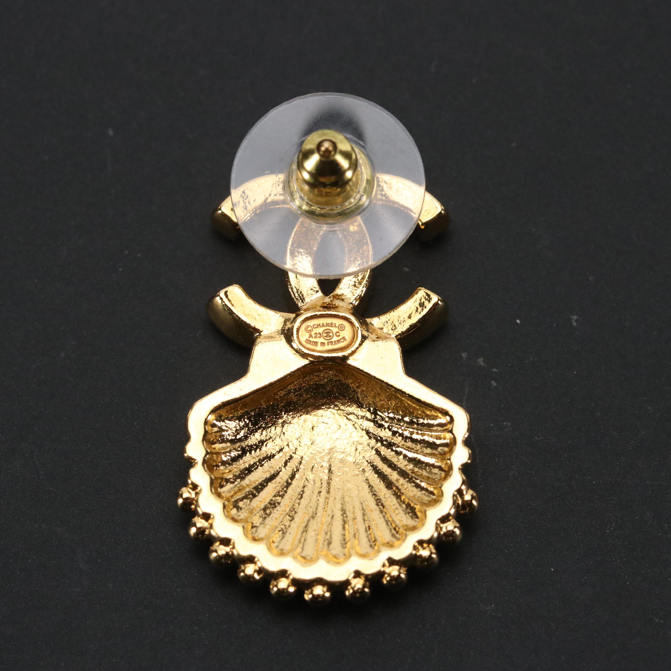 Chanel CC Pink/Iridescent Crystal Stud Earrings