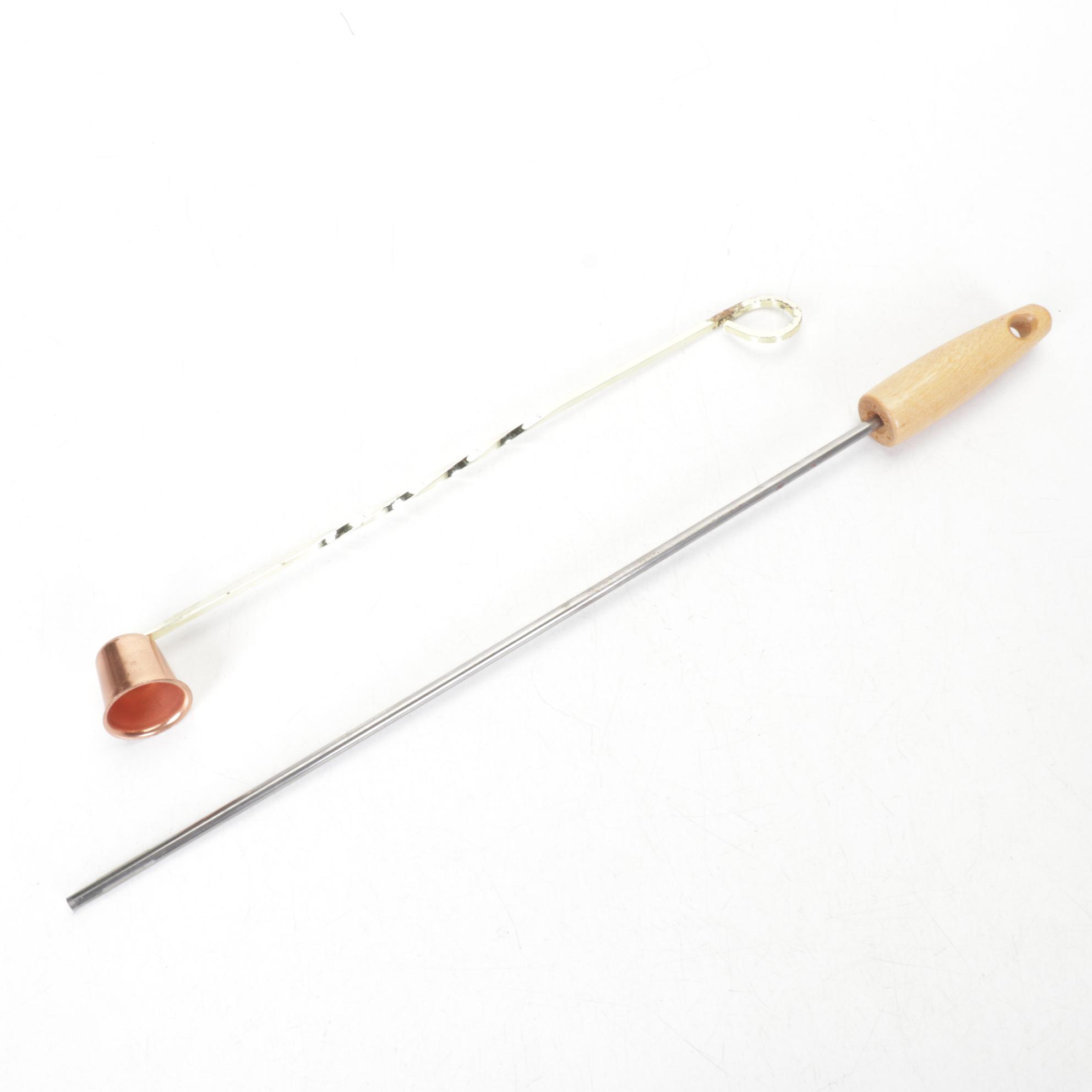 Revere Ware Copper Kitchen Utensils with Hanging Rod, Compote and Candlestick