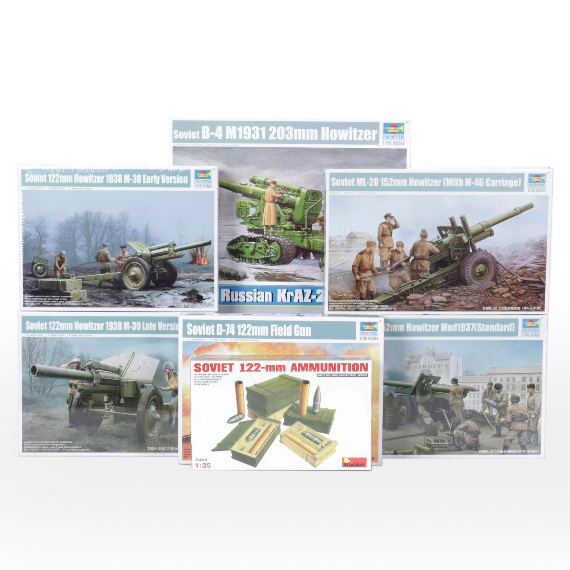 Russian KrAZ-255B Model with Soviet Artillery Scale 1:35 Models